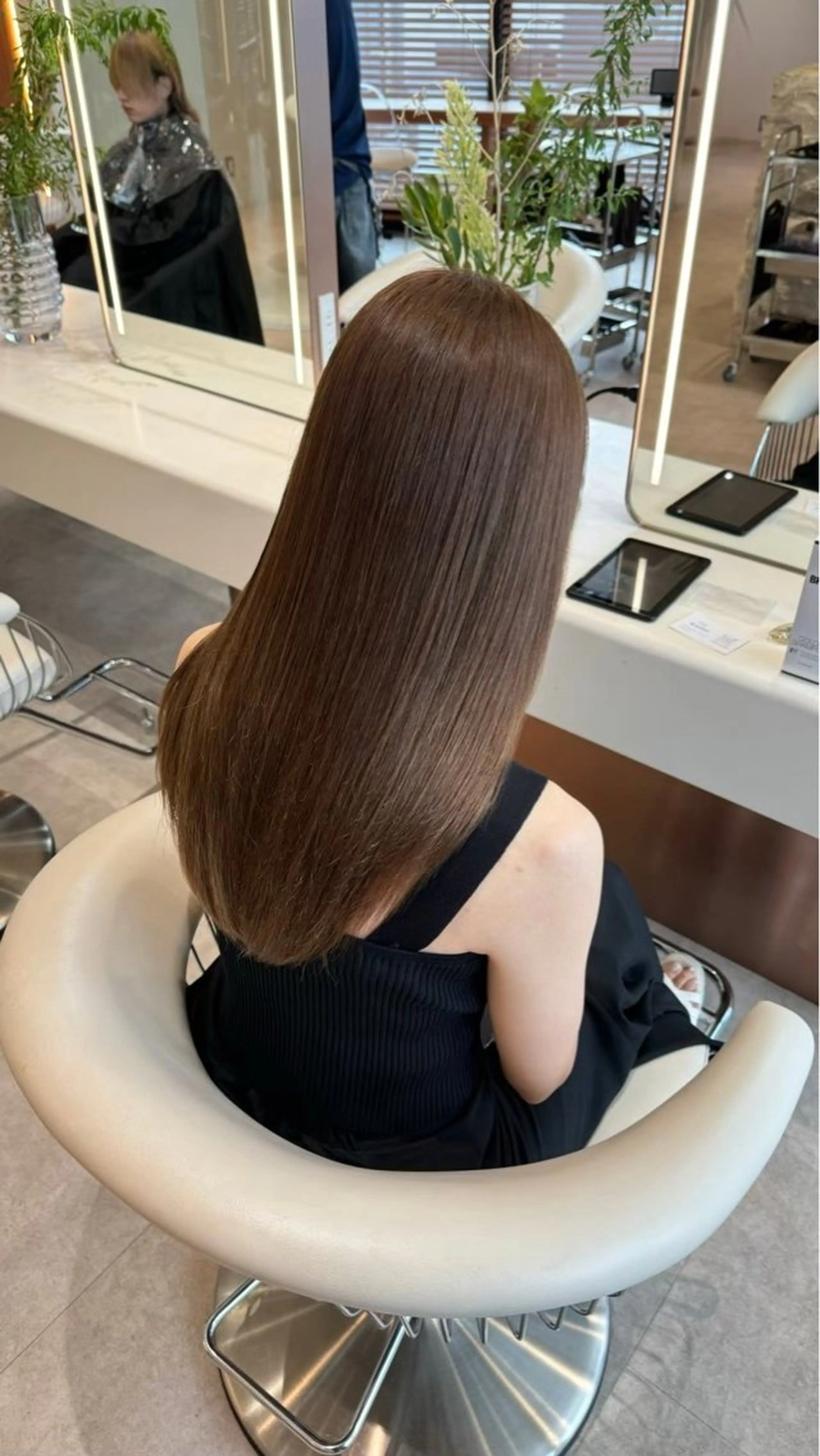 セミロング パーマ 髪質改善 トリートメント ストレートパーマ 縮毛矯正 渋谷/韓国レイヤー/ 艶カラー/nanoのヘアスタイル