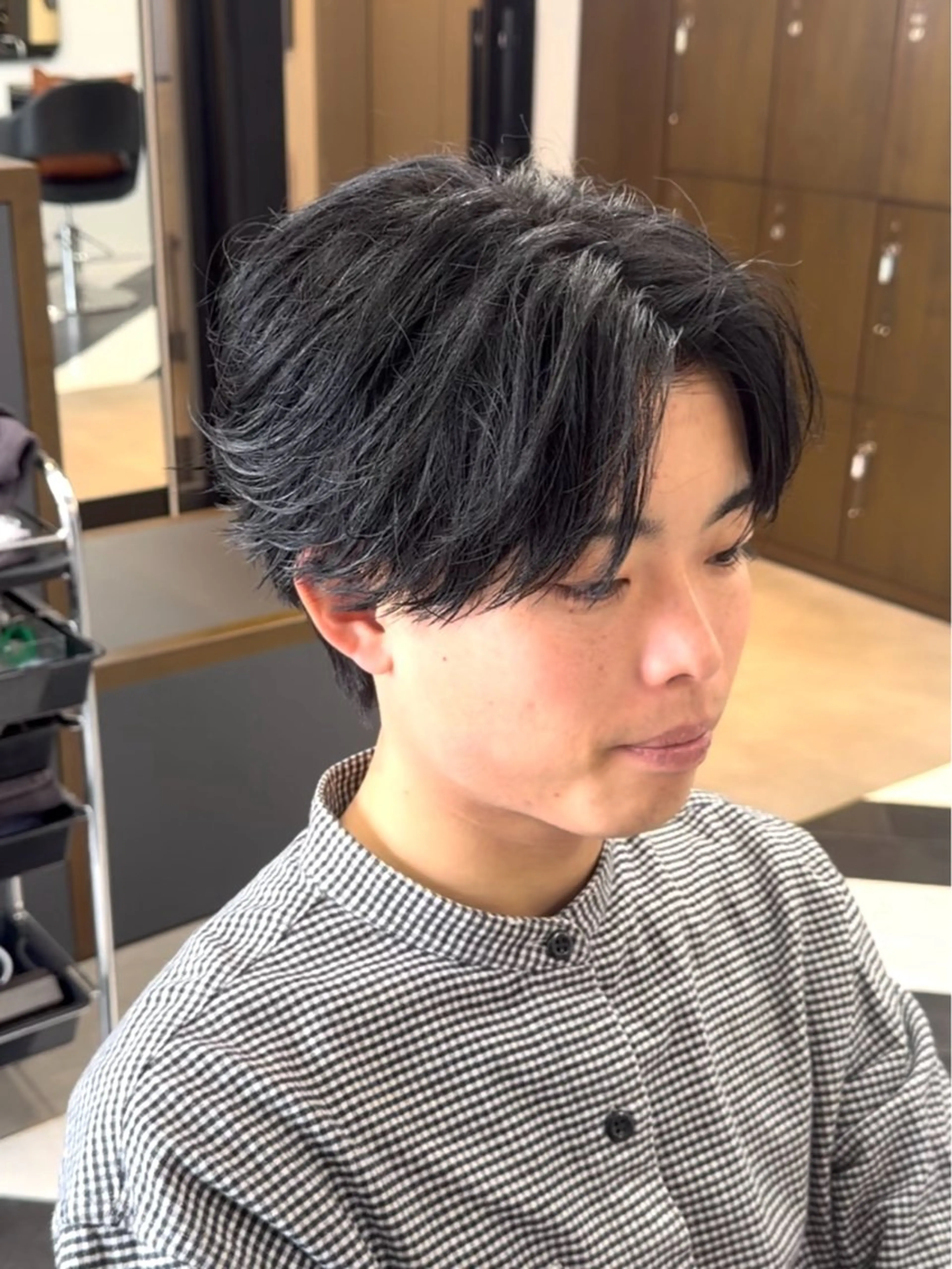 ショート カラー パーマ ヘアアレンジ メンズ 伊藤 陸のヘアスタイル