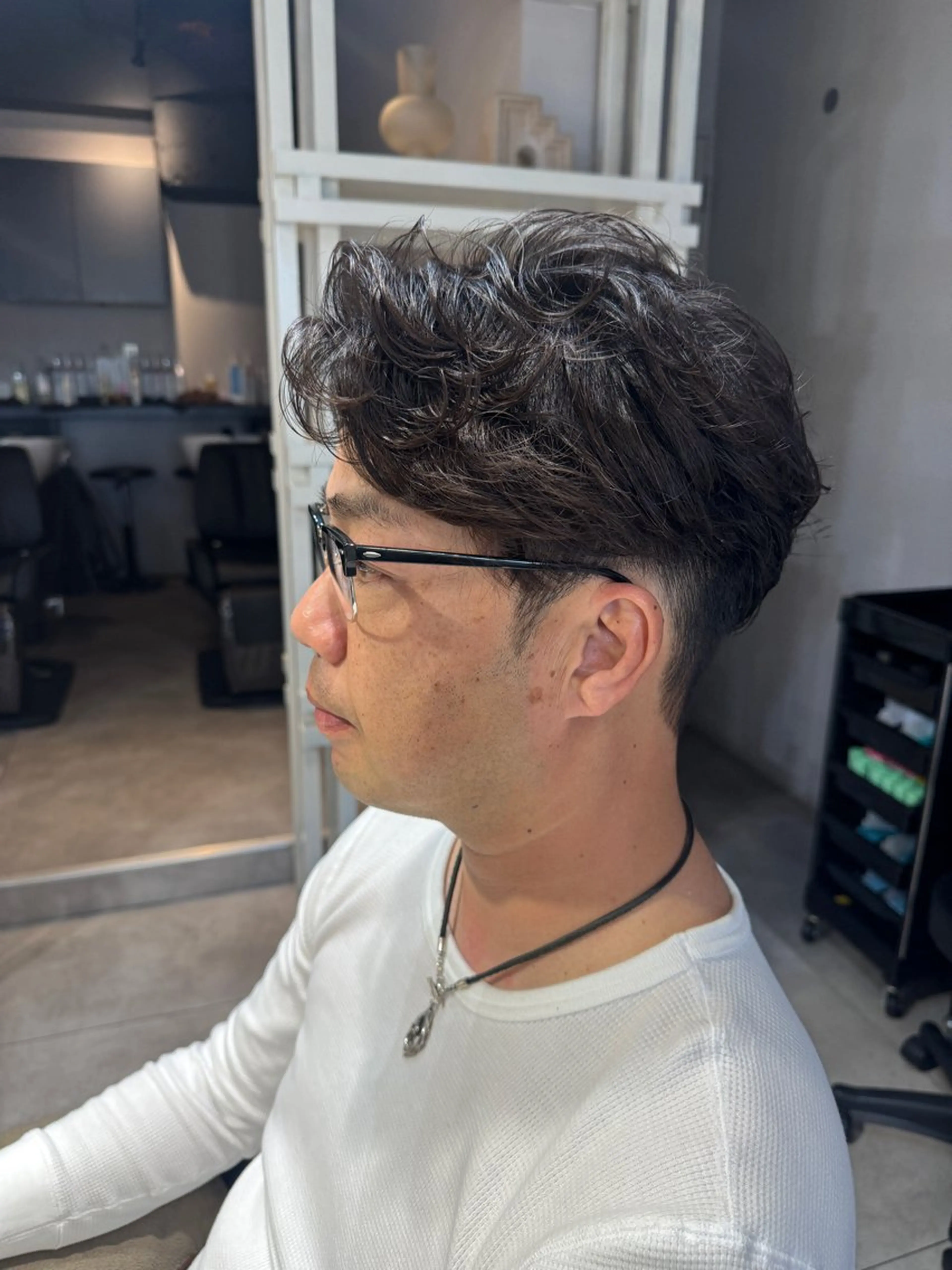 ショート パーマ メンズ フェザーパーマ メンズパーマ カット パーマ トリートメント Dxxxx III所属・女性目線の大人 メンズ*Ayakaのヘアスタイル