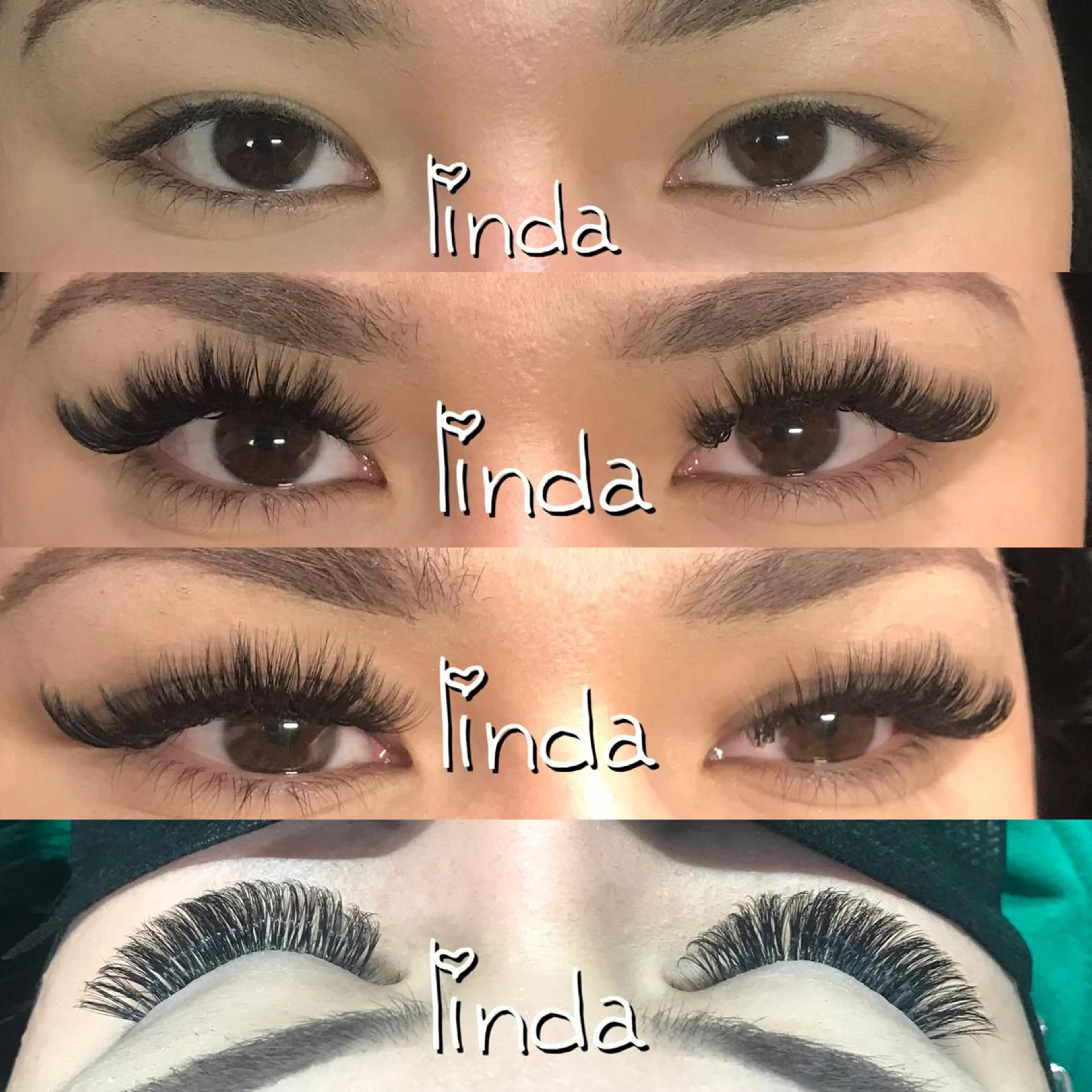 マツエク・マツパ 付け放題 ボリュームラッシュ linda lashesのマツエク・マツパデザイン