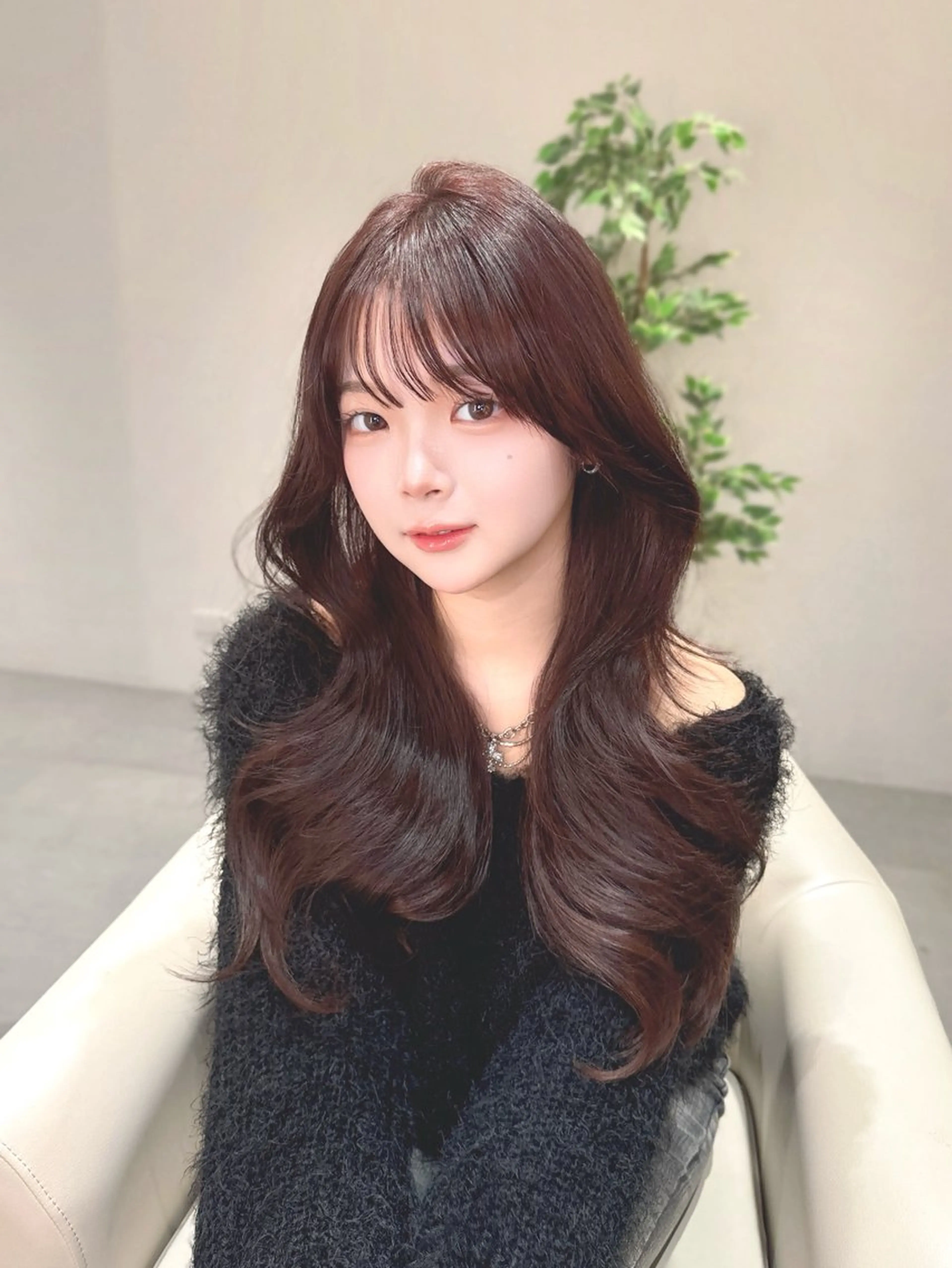 ミディアム カラー カット ヘアカラー トリートメント ヘッドスパ ヘアセット 韓国ヘア/レイヤー/ 顔まわり/りょーとのヘアスタイル