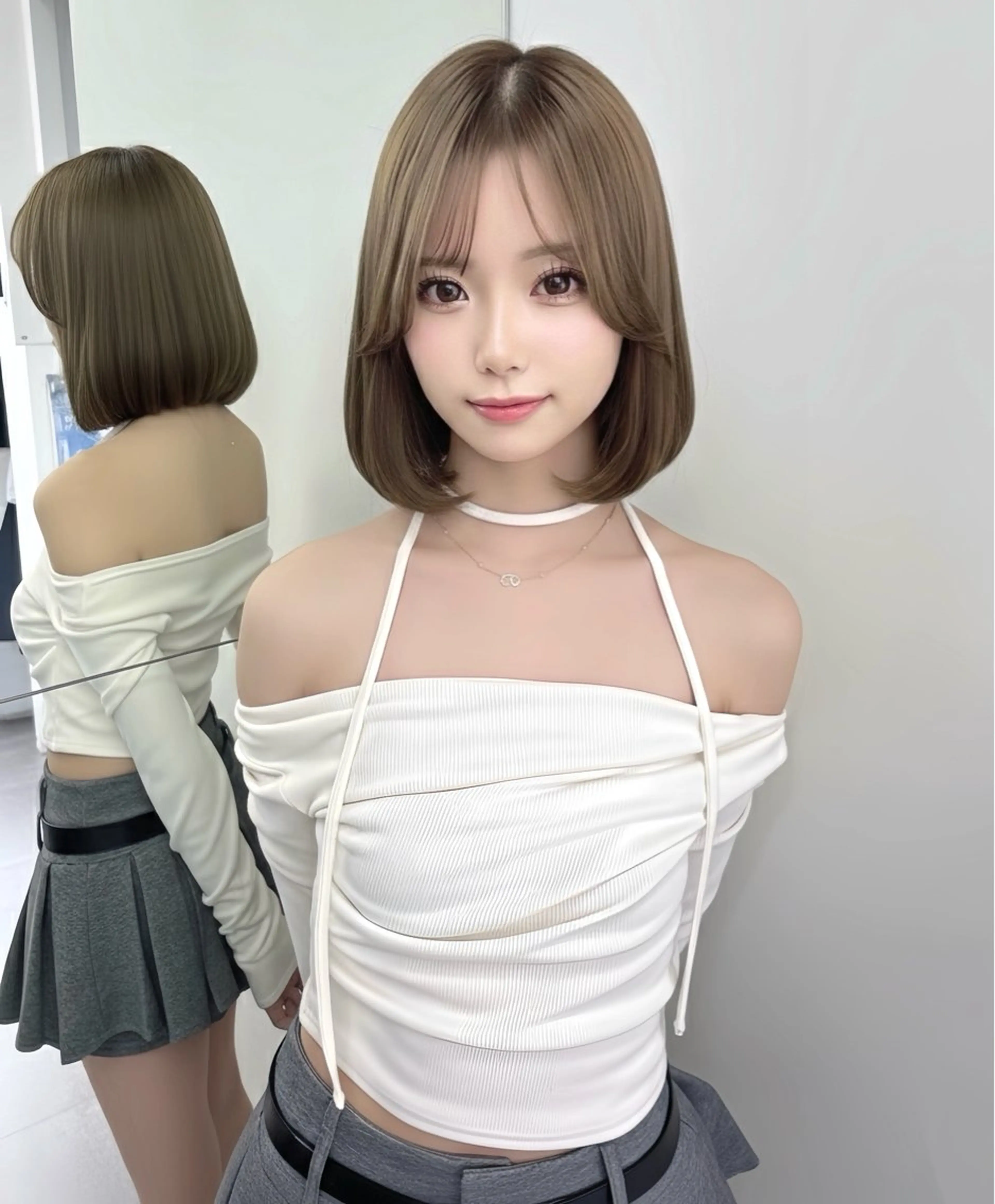 ミディアム カラー カット ヘアカラー トリートメント レイヤー\髪質改善\ ボブ特化\たかひろのヘアスタイル