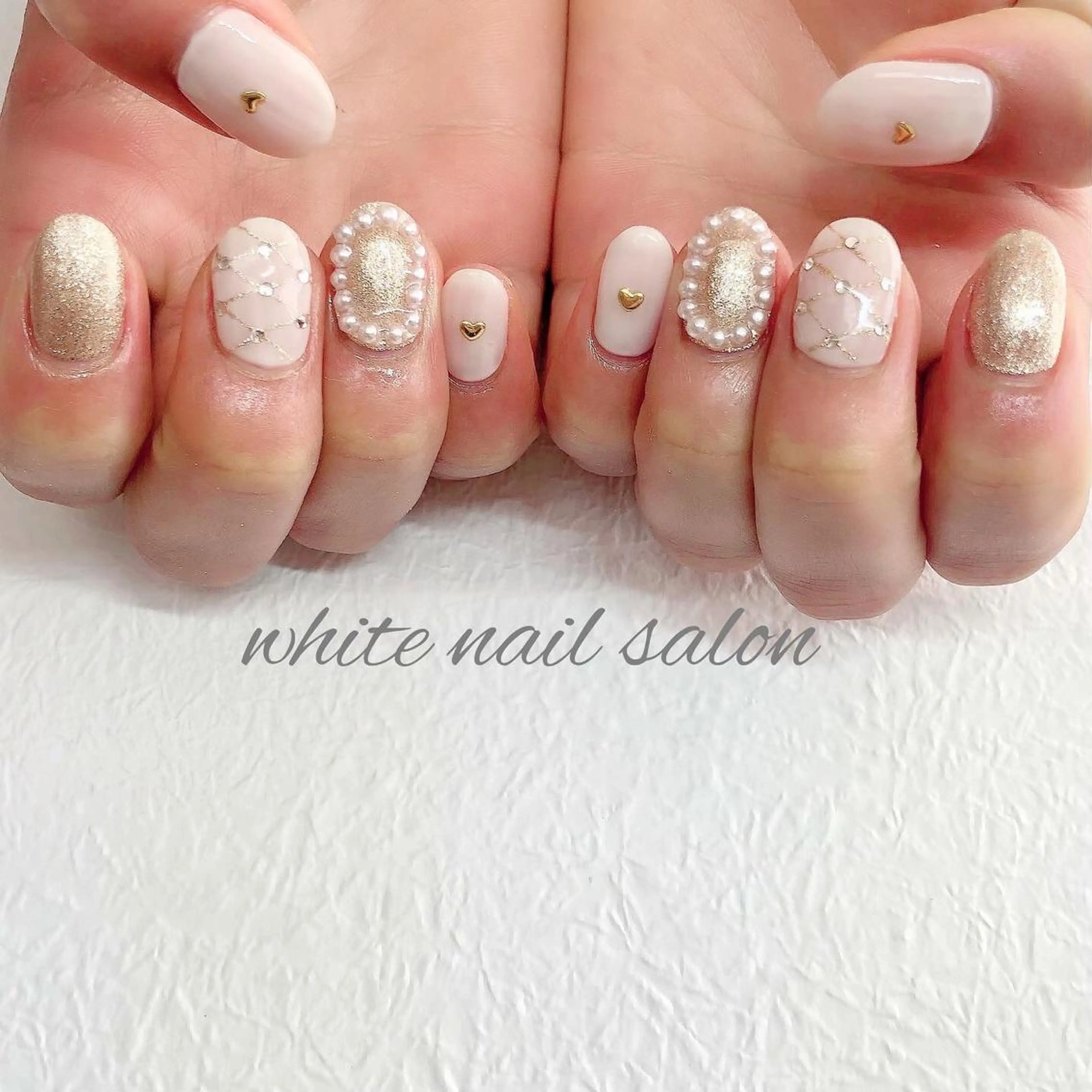 ネイル ジェルネイル ハードジェル ラメ(グリッター) 持ち込み ソフトジェル ハンドネイル white nail salonのネイルデザイン