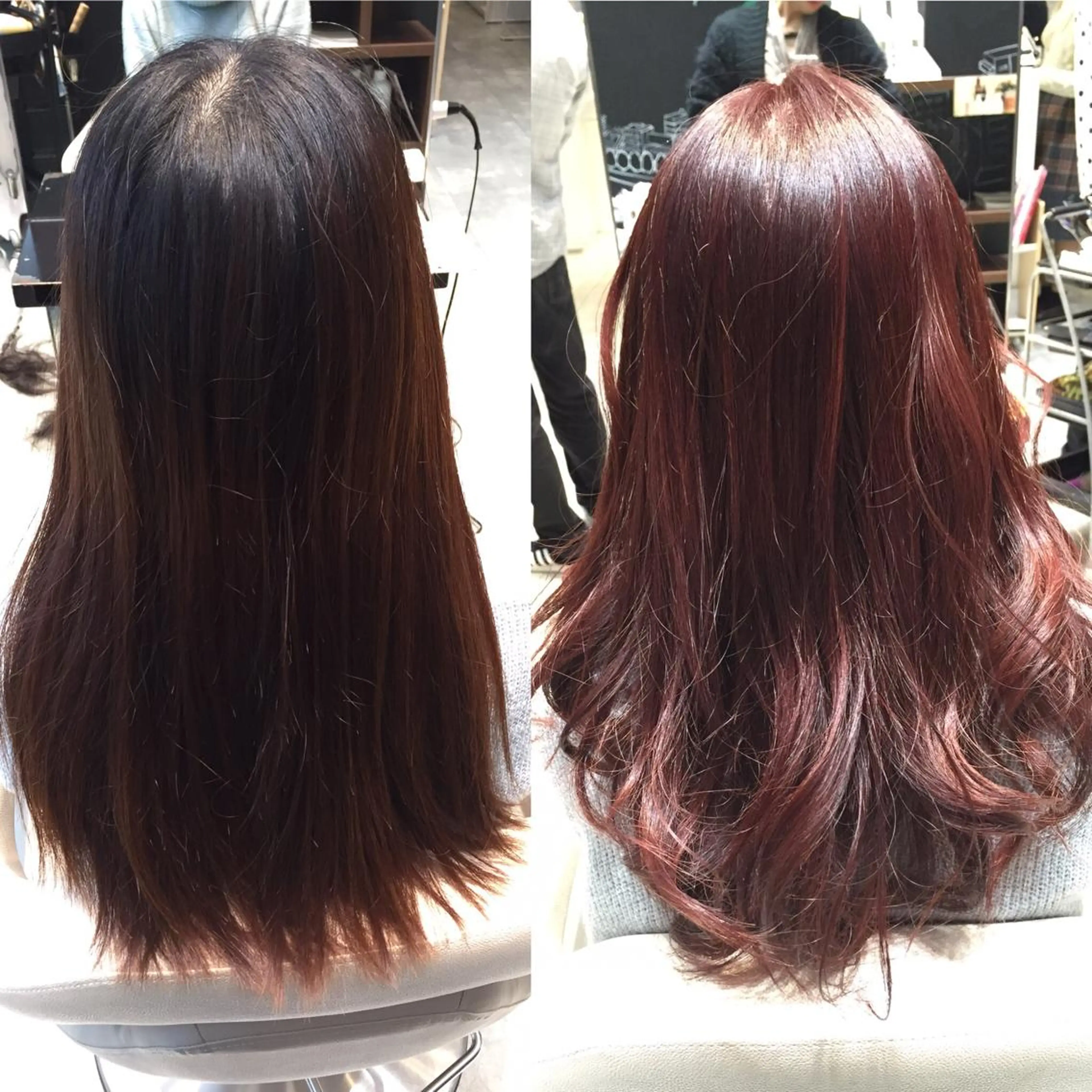 ミディアム セミロング ロング カラー イルミナカラー Re:ta KANZOのヘアスタイル