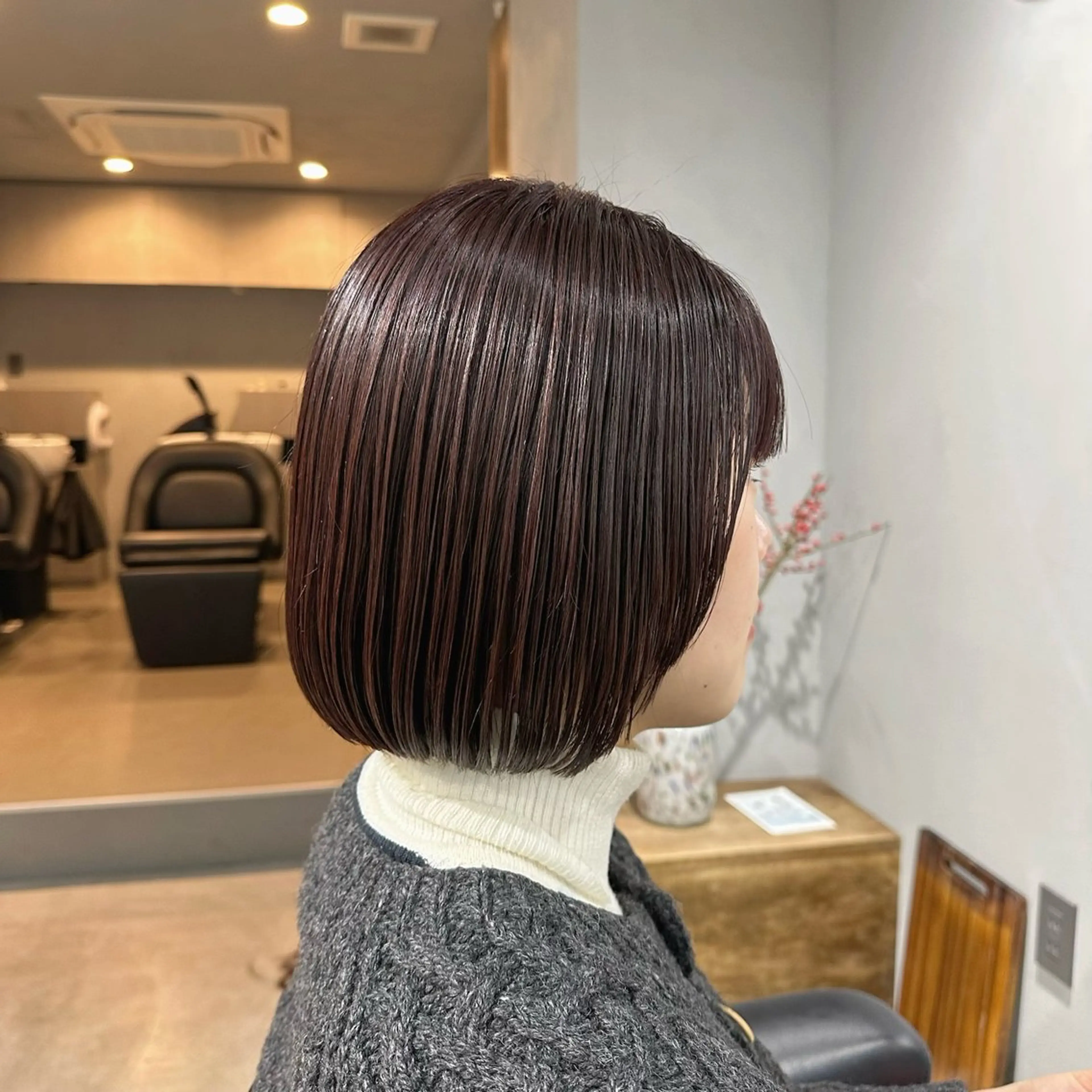 ショート カラー ブラウンカラー レッドカラー レッドブラウン ボブ カット ヘアカラー トリートメント ウェーブパーマ/ レイヤー/齋藤大貴のヘアスタイル
