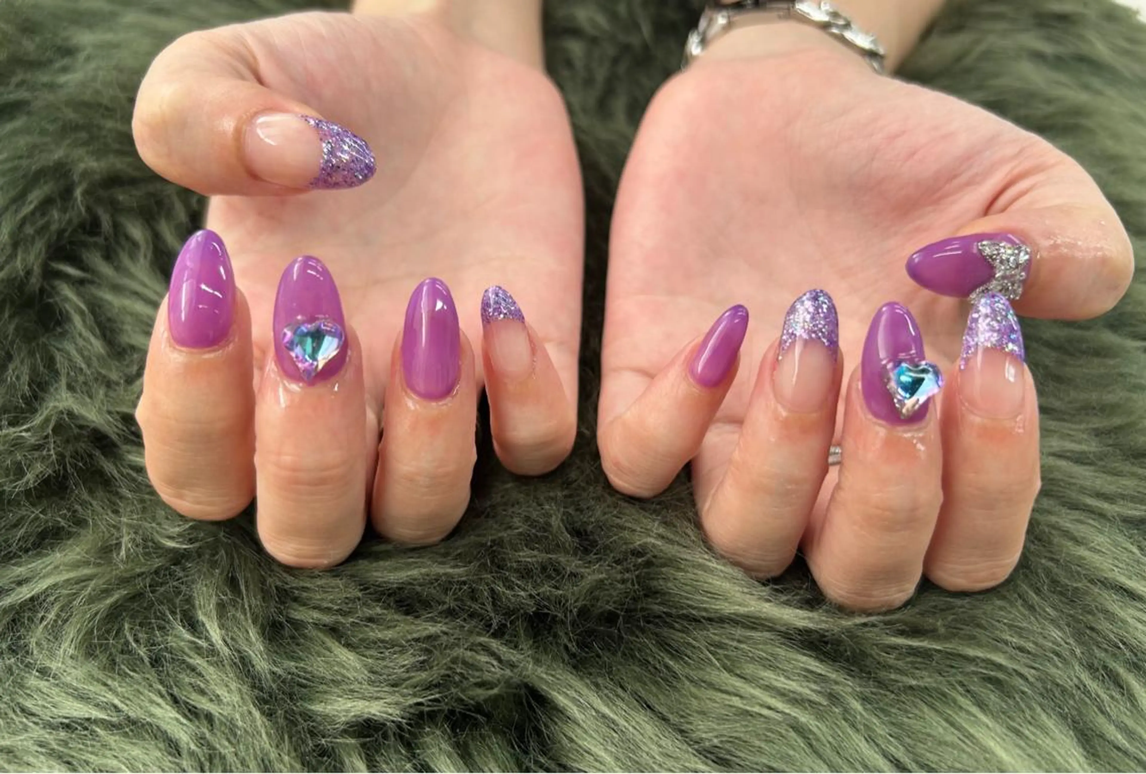 ネイル フレンチネイル ジェルネイル パープル ハンドネイル Nail Salon agré所属・agré ネイルサロン　アグレのネイルデザイン