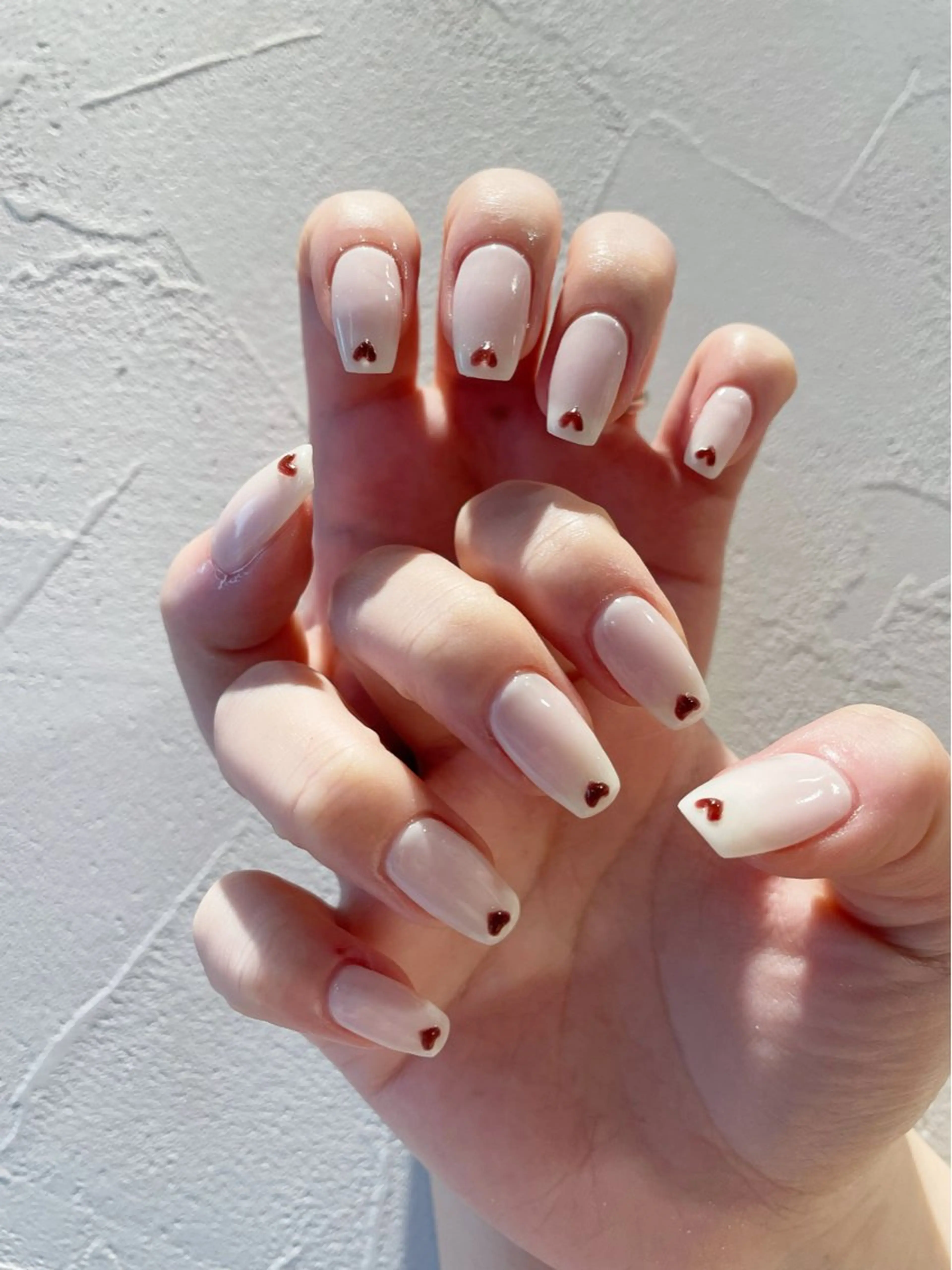 ネイル ハート ハンドネイル 佐藤 まりえのネイルデザイン