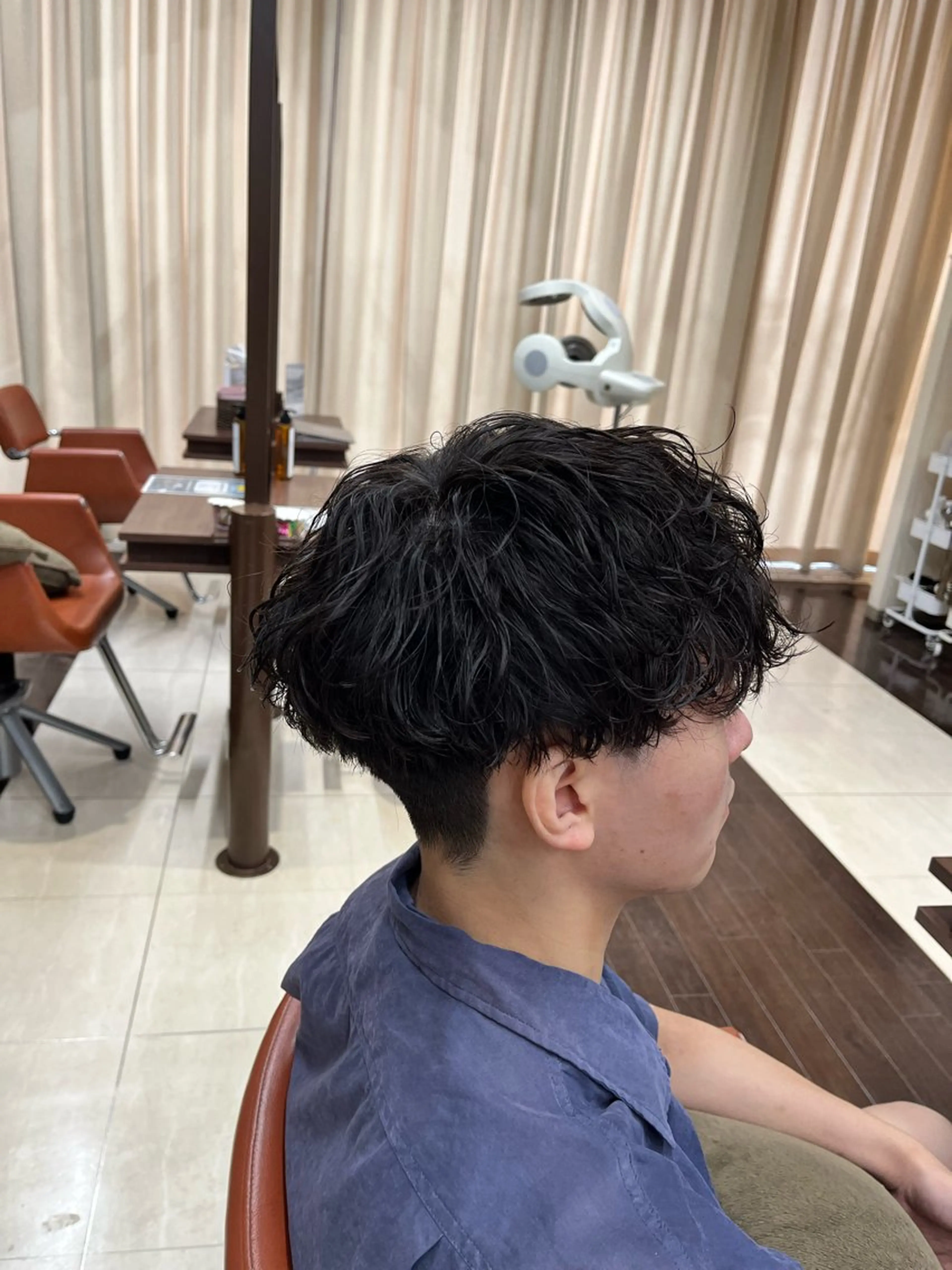 ショート パーマ メンズ マッシュ メンズパーマ 刈り上げ 波巻きパーマ スパイラルパーマ AROH  men's cut&men's perm 船橋店所属・🧊メンズ特化🧊 高木航希のヘアスタイル