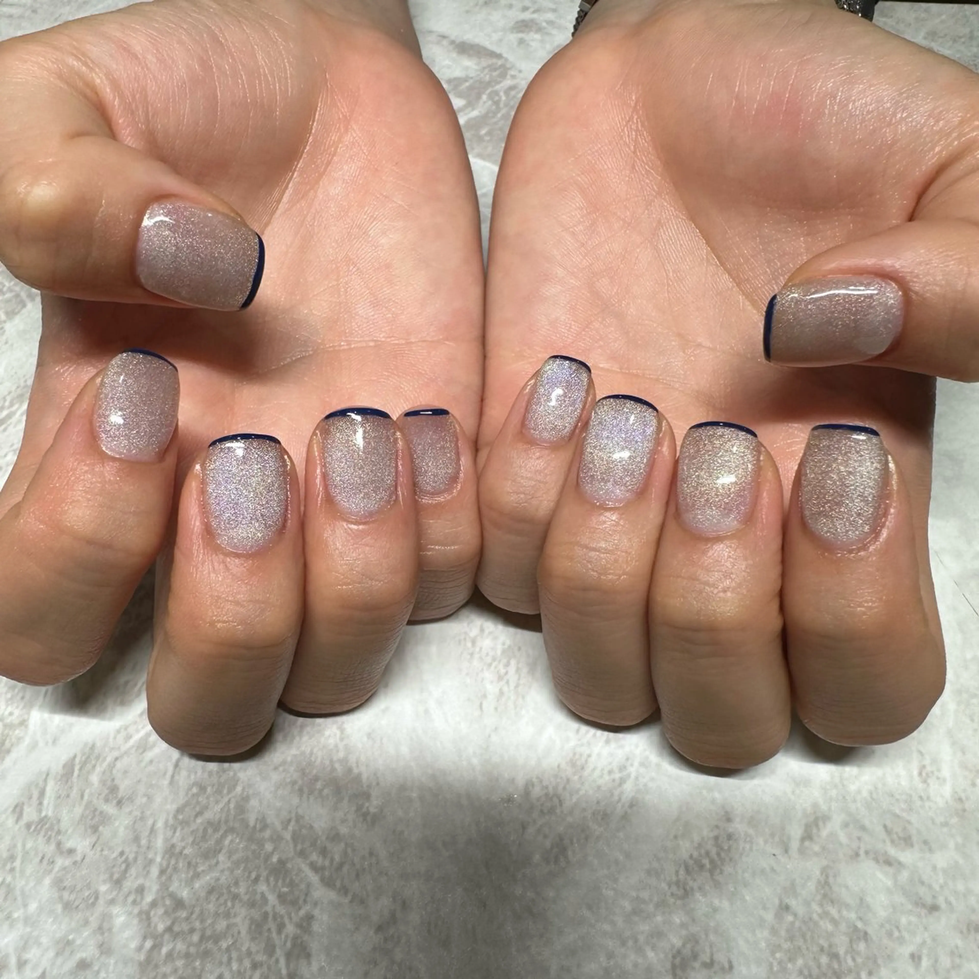 ネイル フレンチネイル マグネットネイル ハンドネイル atelier salon Mar’s鶴ヶ島 アットホームサロン所属・a Tomokaのネイルデザイン