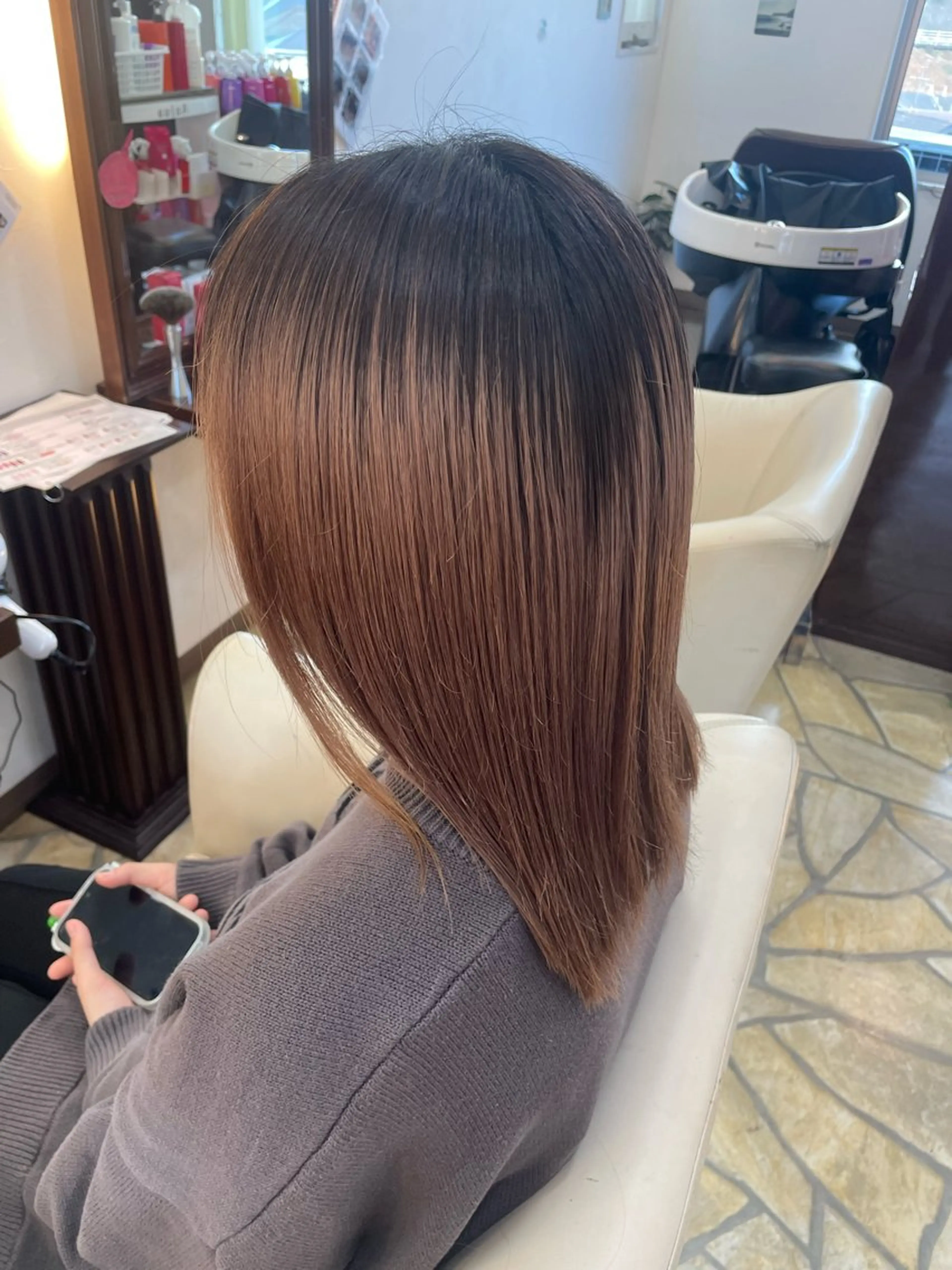 ミディアム カット 縮毛矯正 奈良/生駒/髪質改善 FEEL/マコのヘアスタイル