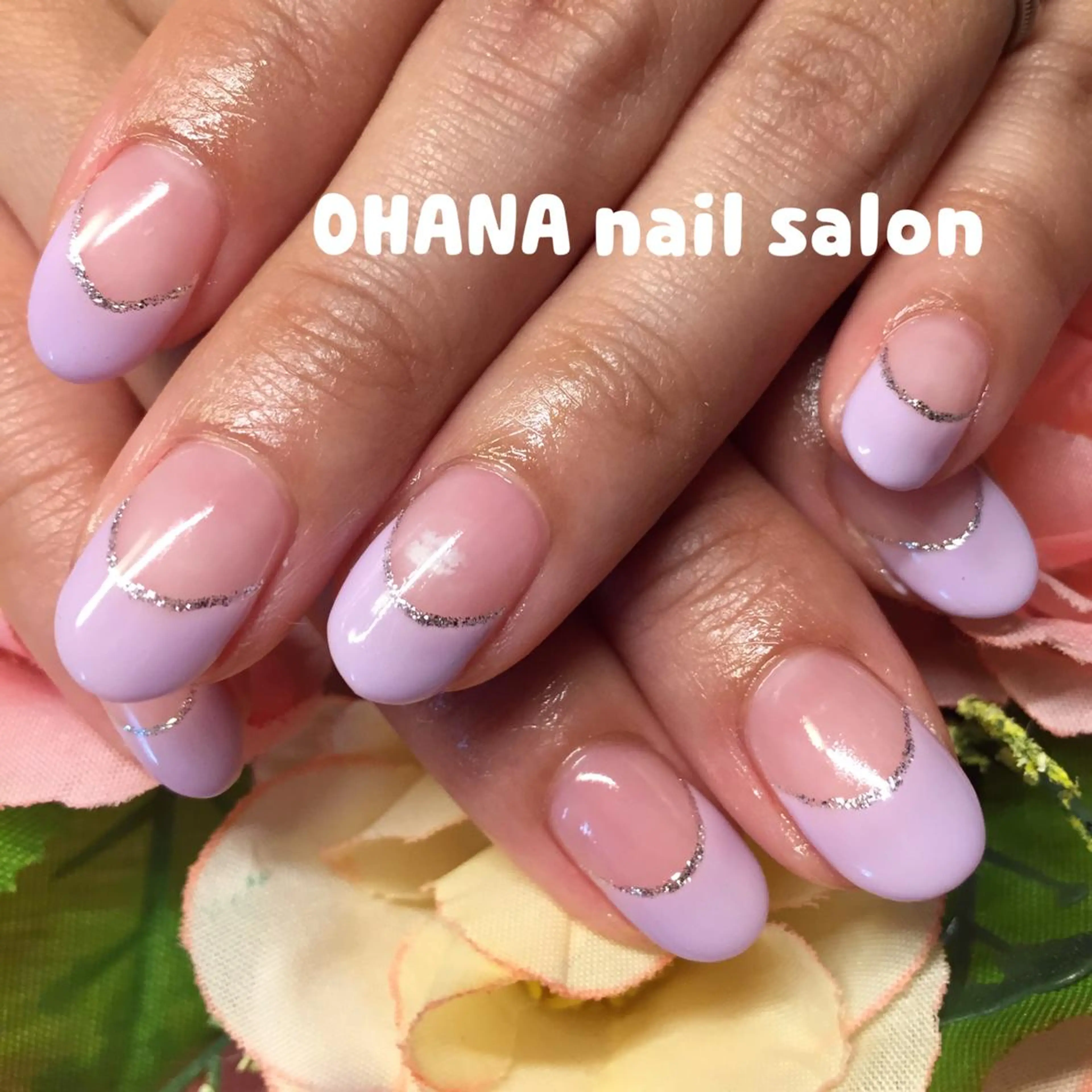 ネイル フレンチネイル ジェルネイル パープル 那覇🏝️台湾人 ネイリストSHIUのネイルデザイン