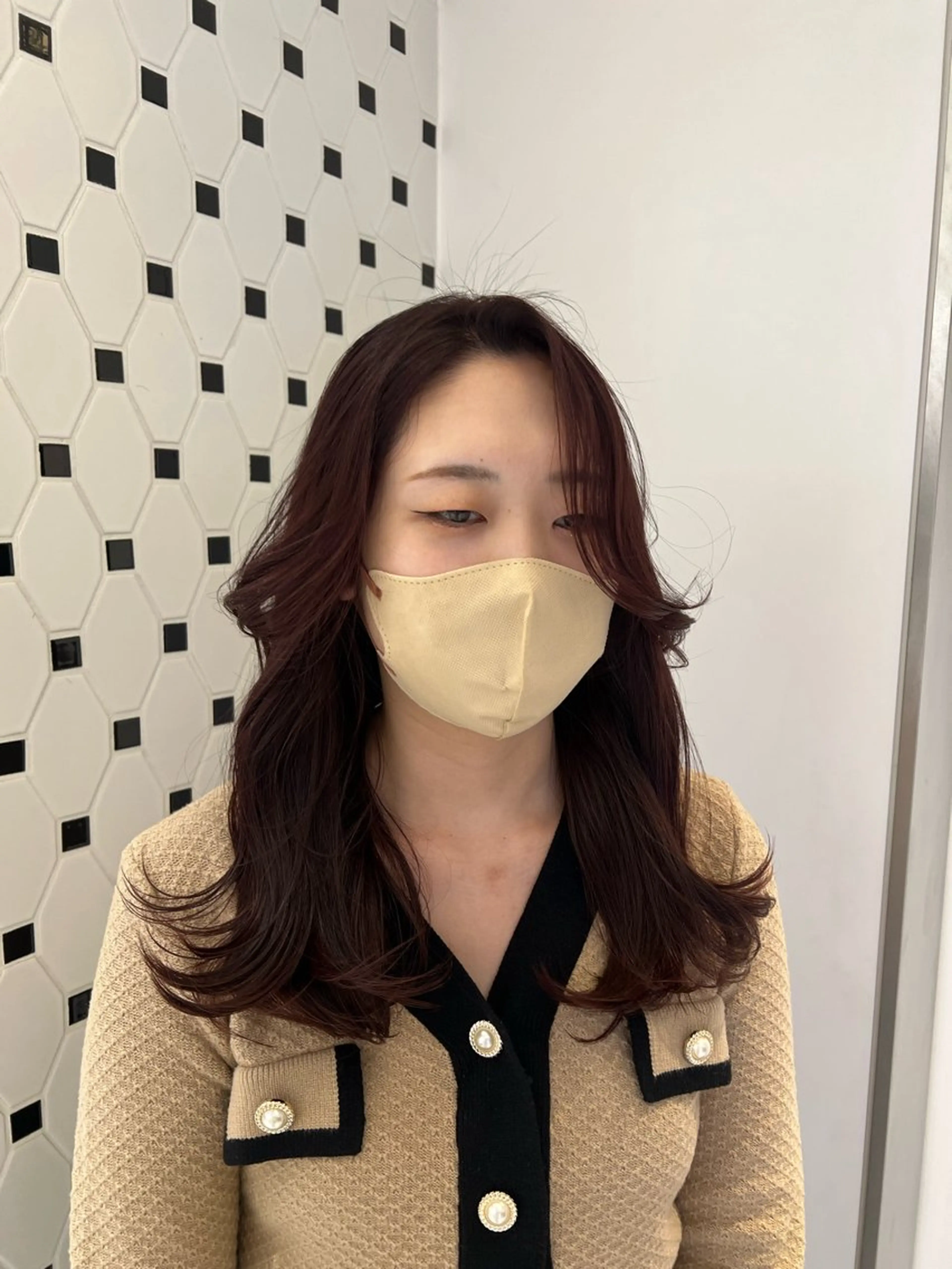 セミロング カラー ヘアアレンジ ヘアカラー トリートメント 顔周り/透明感 🤍銀座RINOSEのヘアスタイル