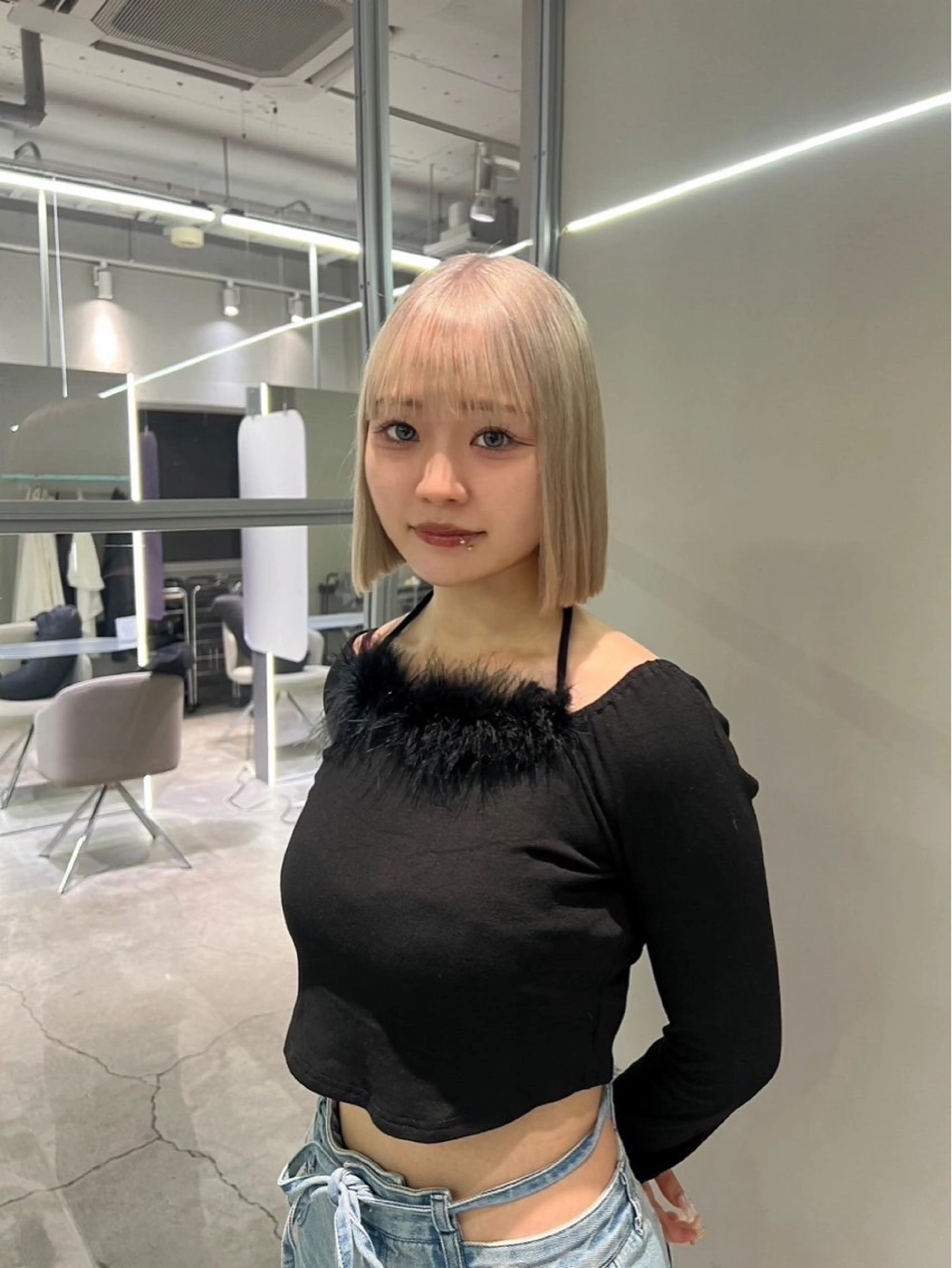 カラー ベージュカラー ミルクティーベージュ ヘアカラー GEM/ hinanaのヘアスタイル