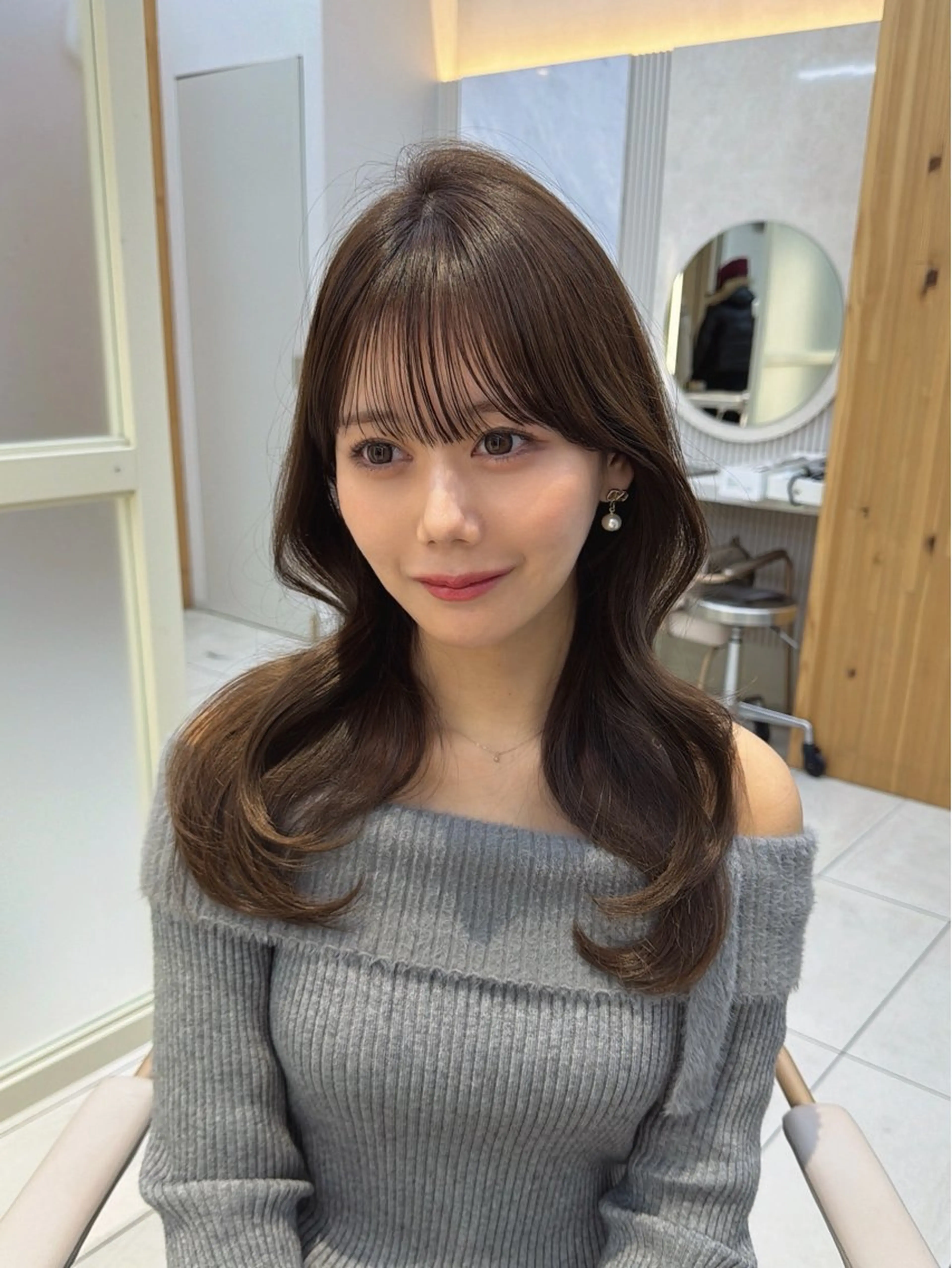 セミロング カット ヘアカラー トリートメント 顔周り/透明感カラー /韓国ヘア/TAKUのヘアスタイル