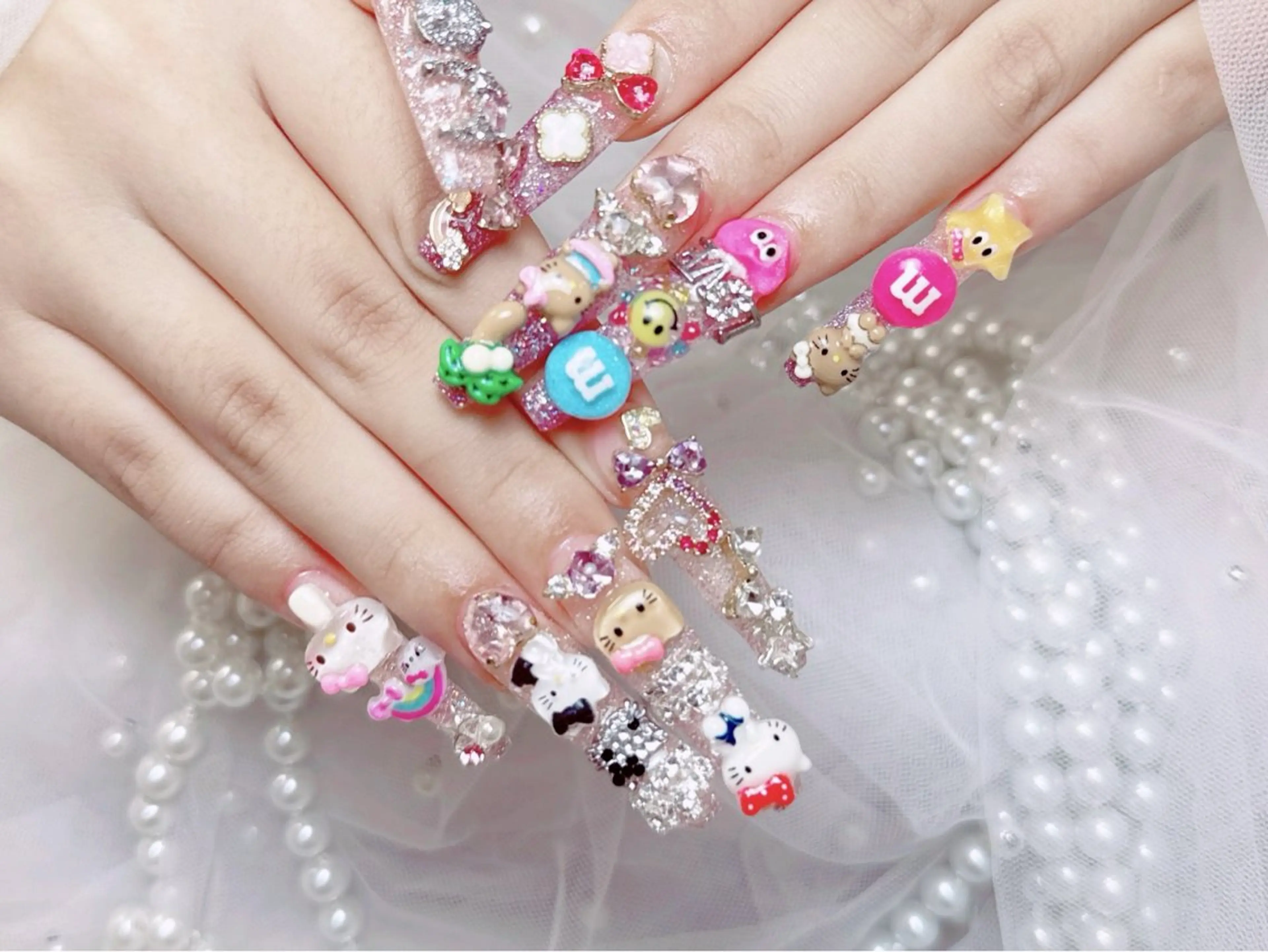 <ロングチップ長さ出し>☀️☀️☀️ロング持ち込みデザイパーツ10本の写真