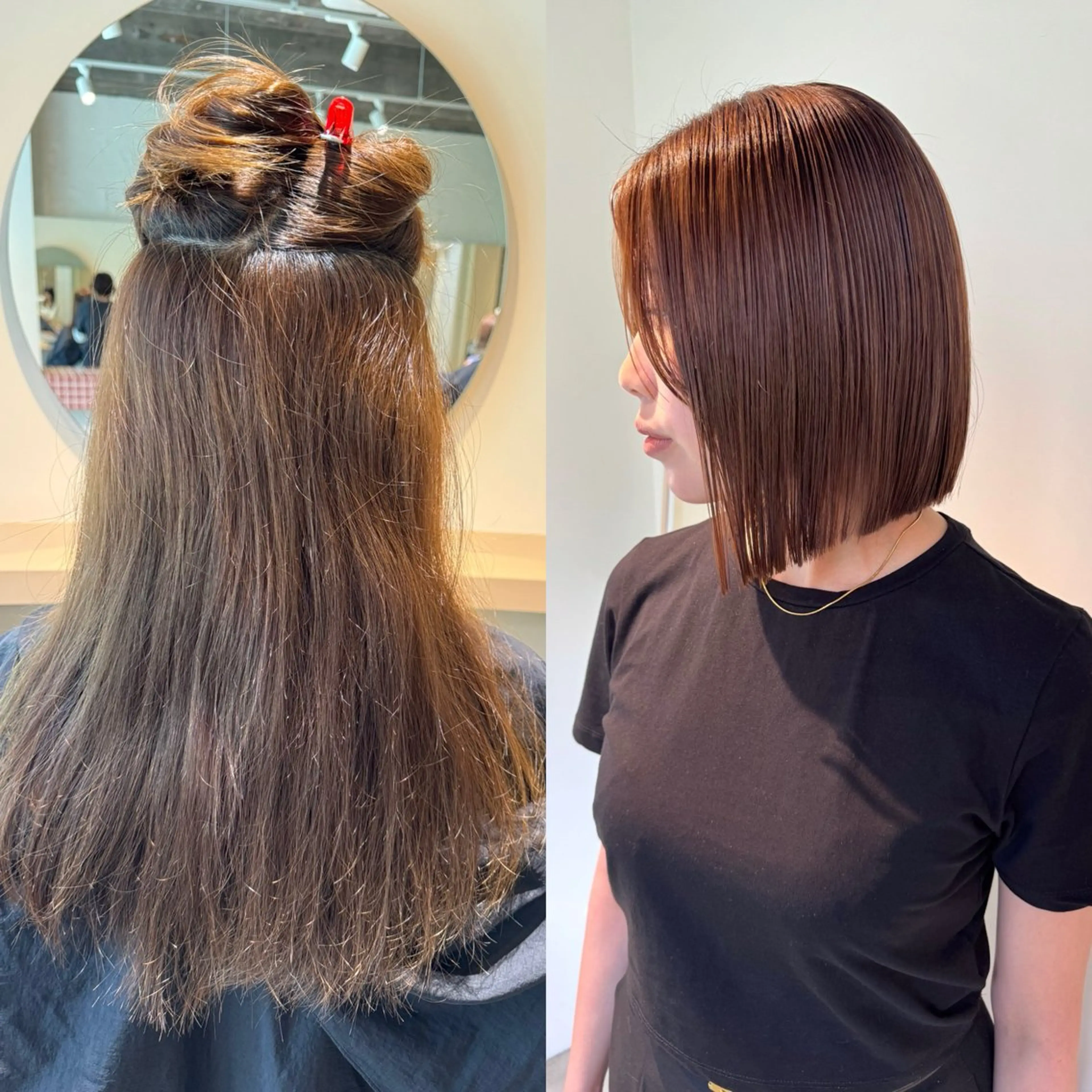 ショート 切りっぱなしボブ ショートボブ アッシュ ボブ ハイライト 髪質改善スペシャリス ト長尾勇弥/梅田中津のヘアスタイル