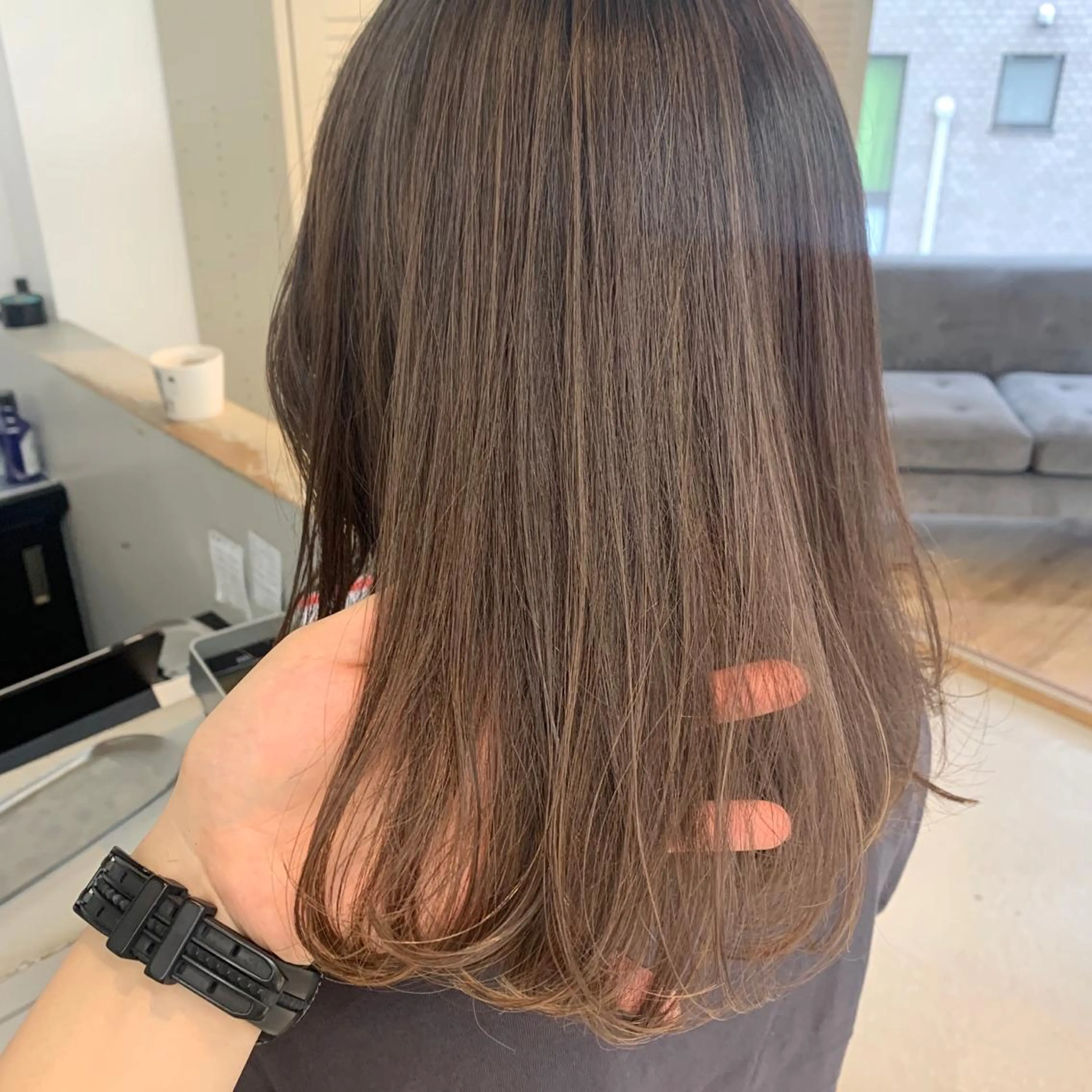 ミディアム カラー ハッシュカット/ハイ トーン/MANAMIのヘアスタイル