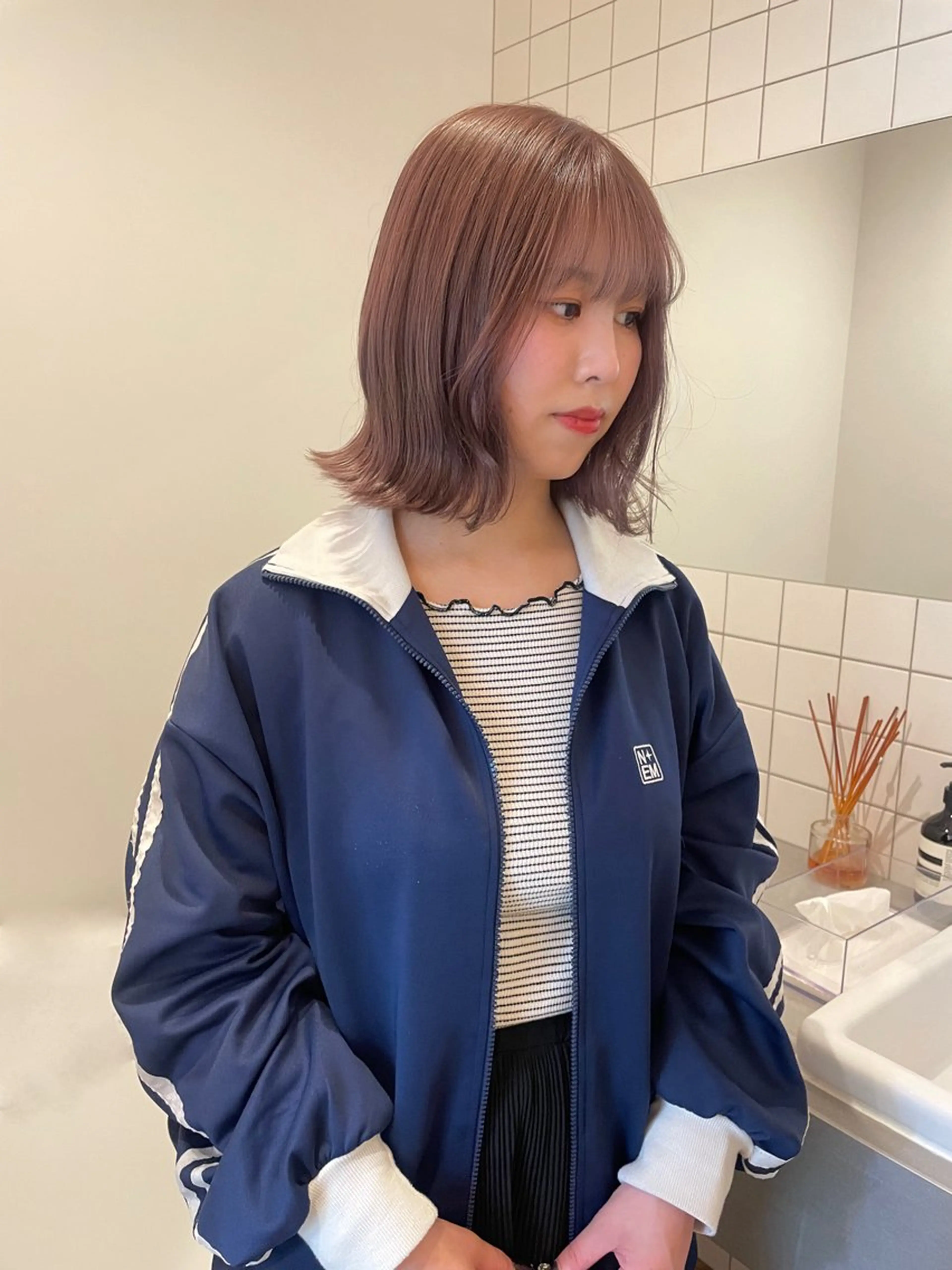 ミディアム ボブカットモデル/パ ーマ/harunaのヘアスタイル