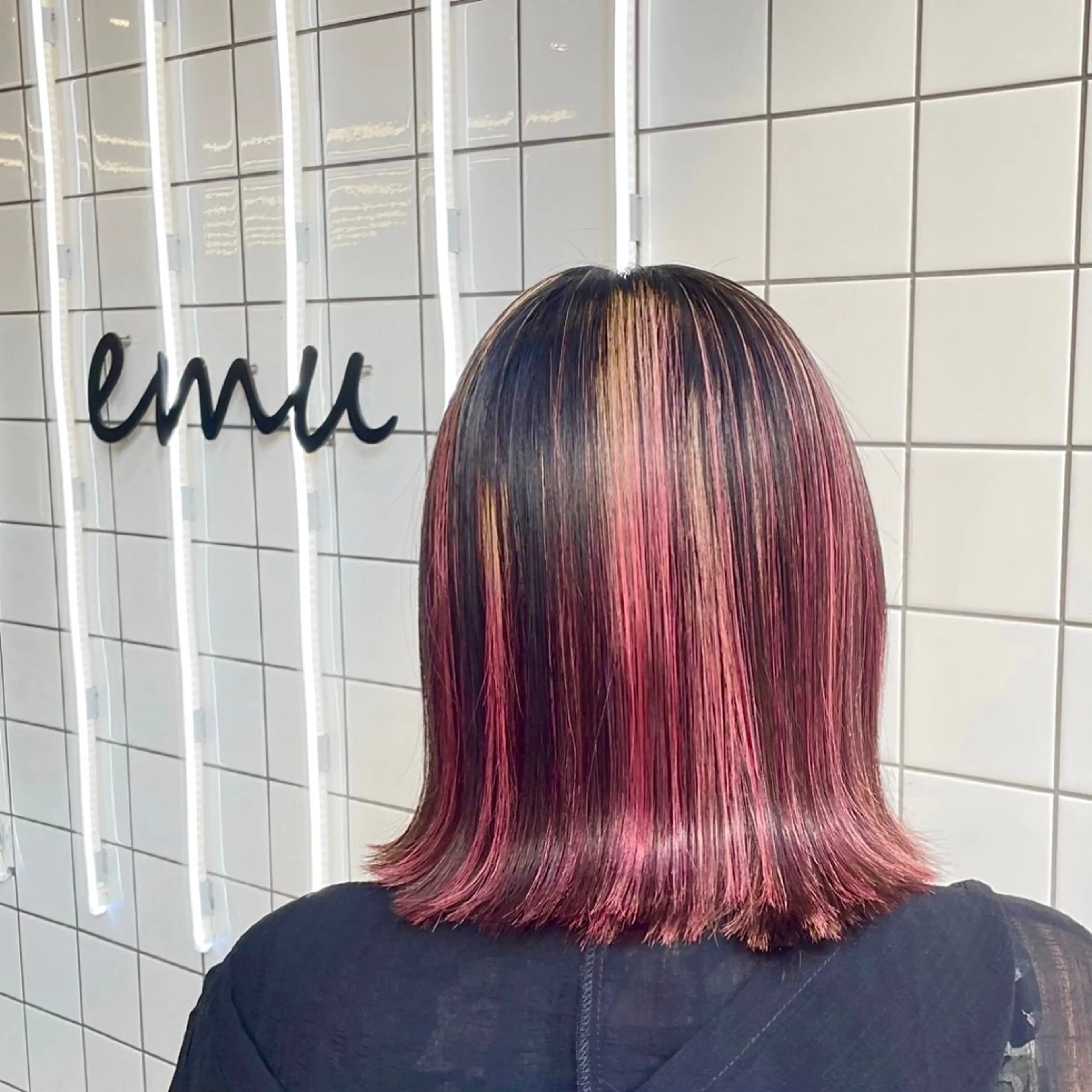 ミディアム カラー パーマ ヘアアレンジ メンズ キッズ ネイル マツエク・マツパ アイブロウ mona/ ストレートスタイル✨のヘアスタイル