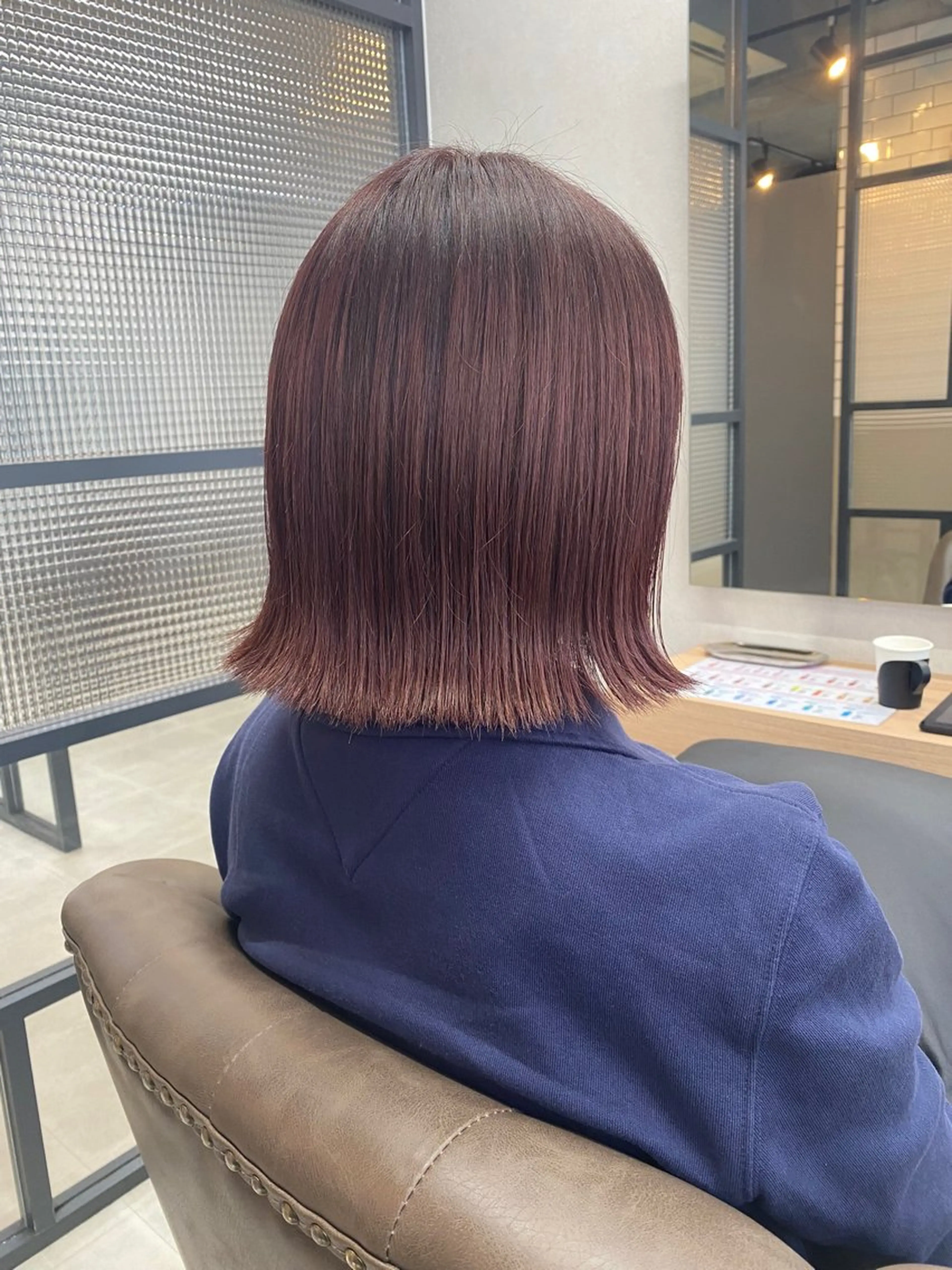 ショート ピンクブラウン ボブ 外ハネヘア HARUKA🍒 toccaのヘアスタイル