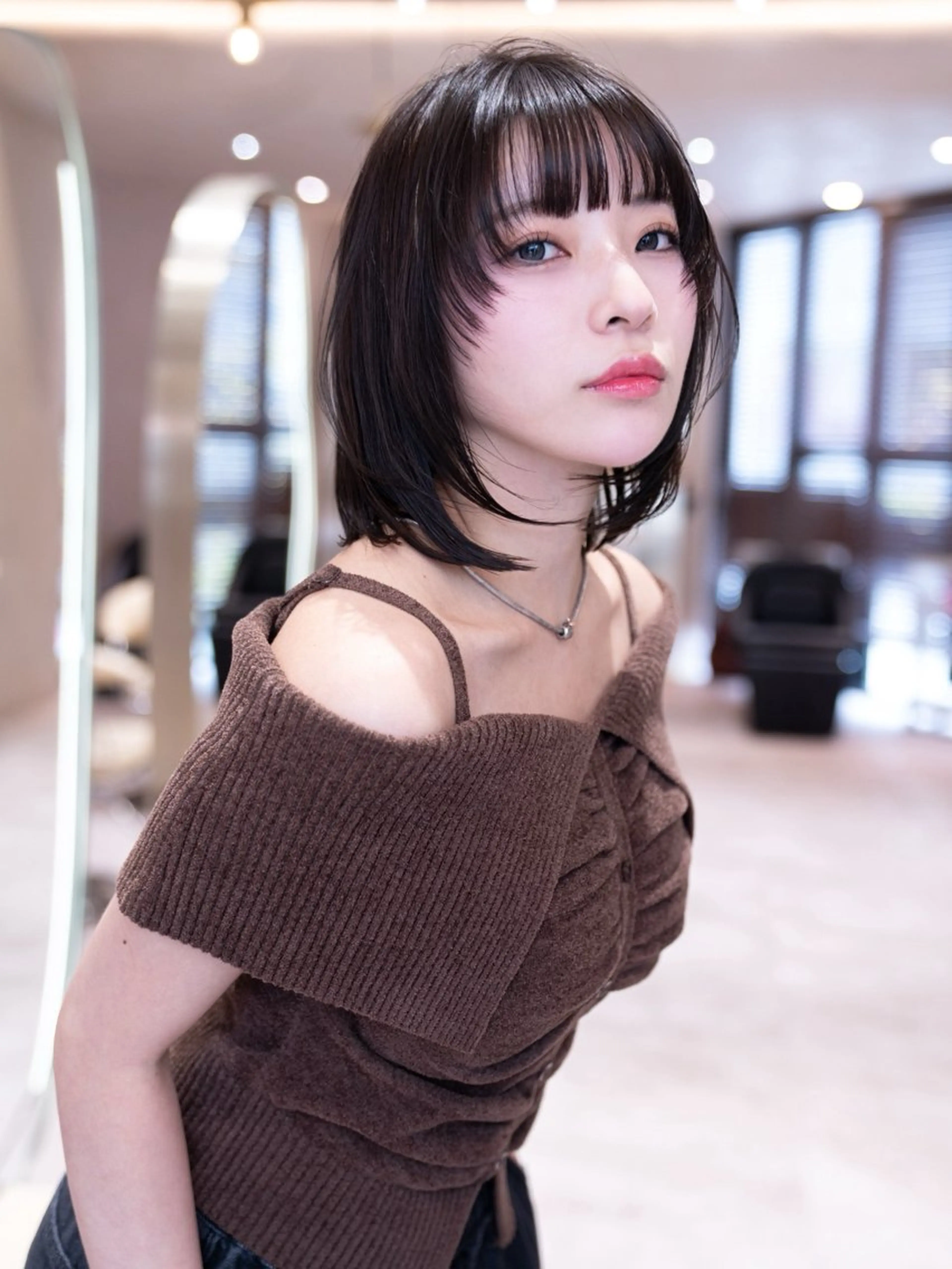 ミディアム カラー カット ヘアカラー トリートメント 渋谷/レイヤーボブ・ 韓国ボブ特化/楓のヘアスタイル