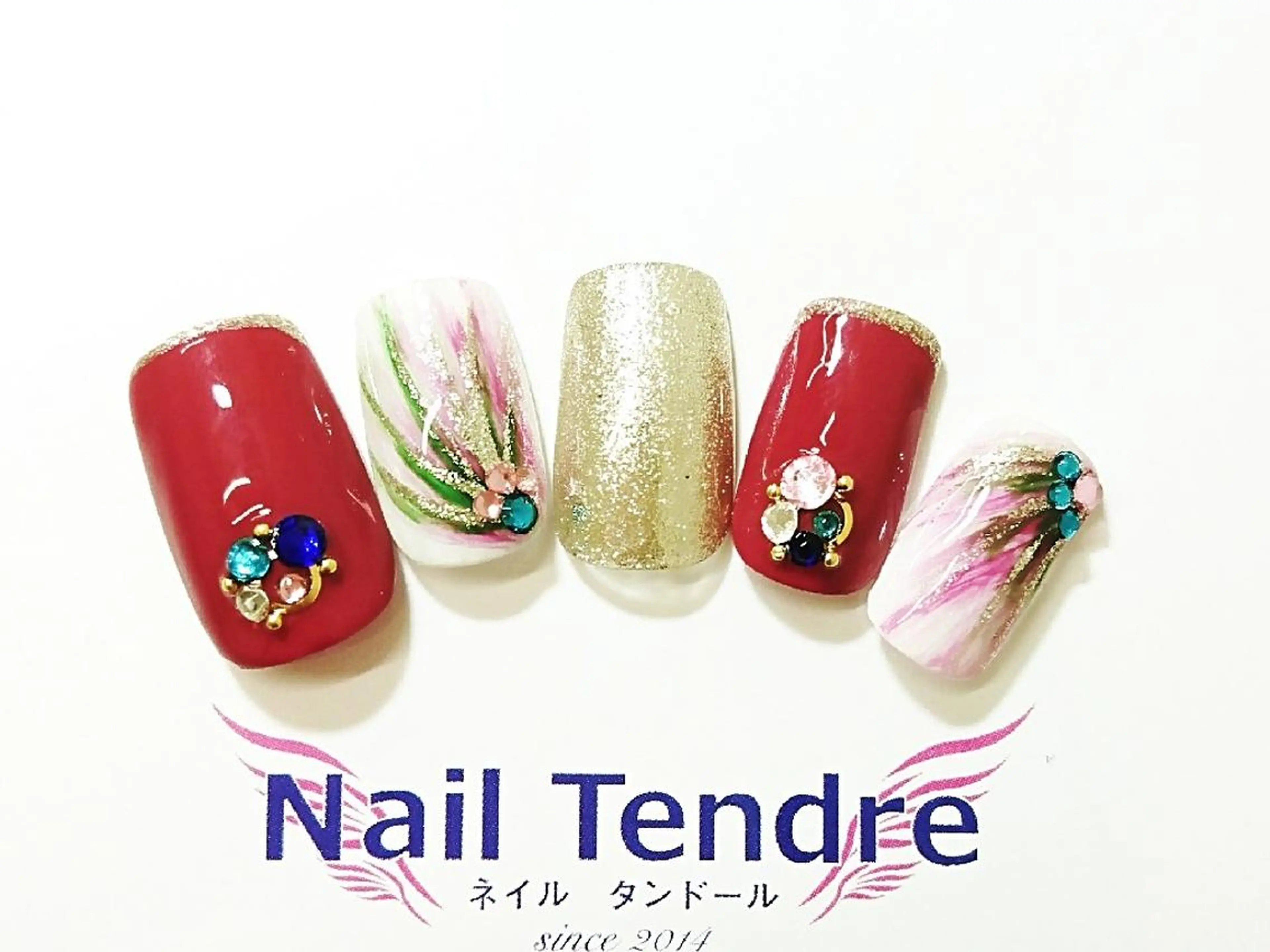 ネイル アートネイル ジェルネイル ソフトジェル ストーンネイル ハンドネイル Nail  Tendreのネイルデザイン