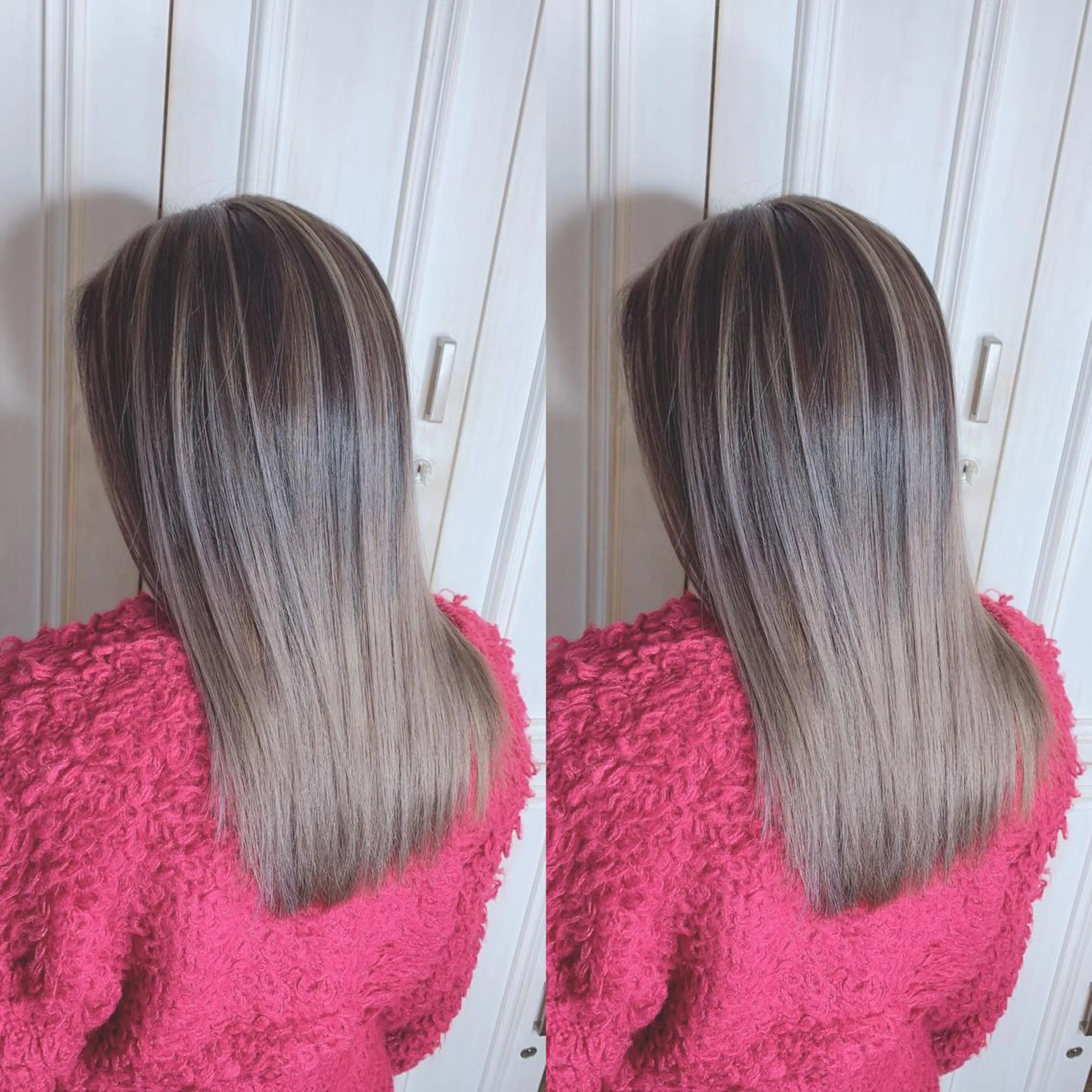 ミディアム カラー バレイヤージュ レイヤーカット ヘアカラー 似合わせ/ブリーチ カラー.岡田友仁のヘアスタイル