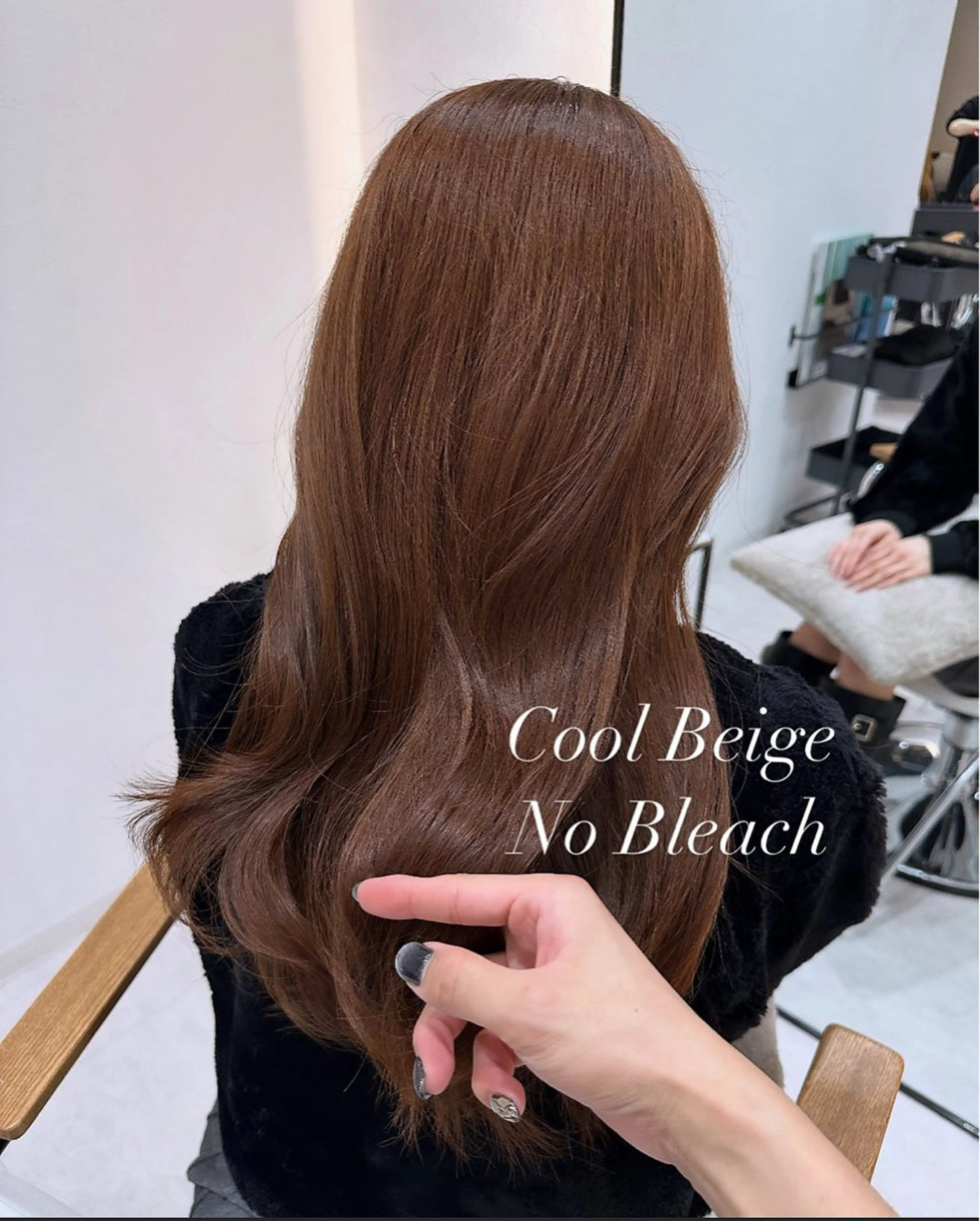 ロング カラー 赤み消し/オリーブ カーキ/福田れんのヘアスタイル