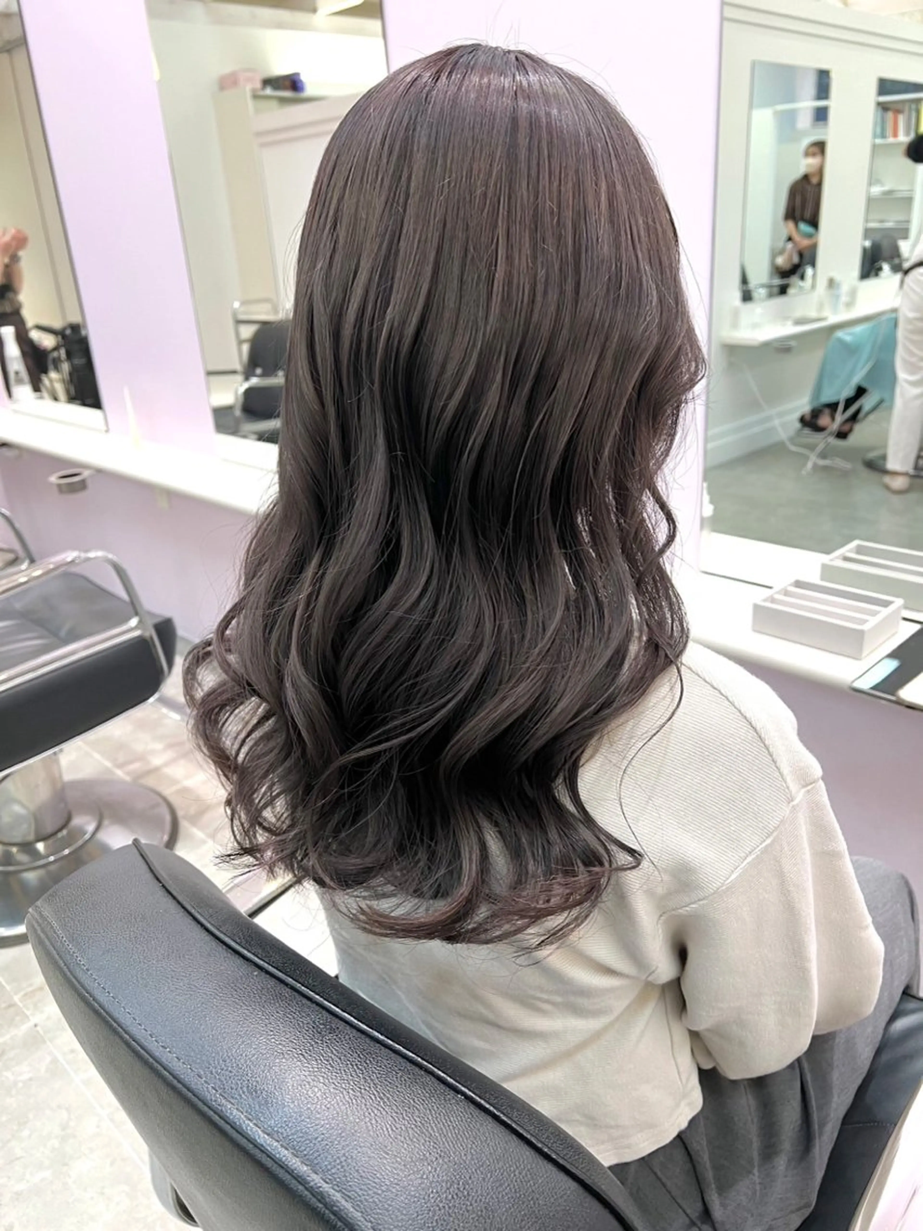 ロング カラー ブラウンカラー ラベンダーカラー ParveMix🍀 藤原愛未のヘアスタイル