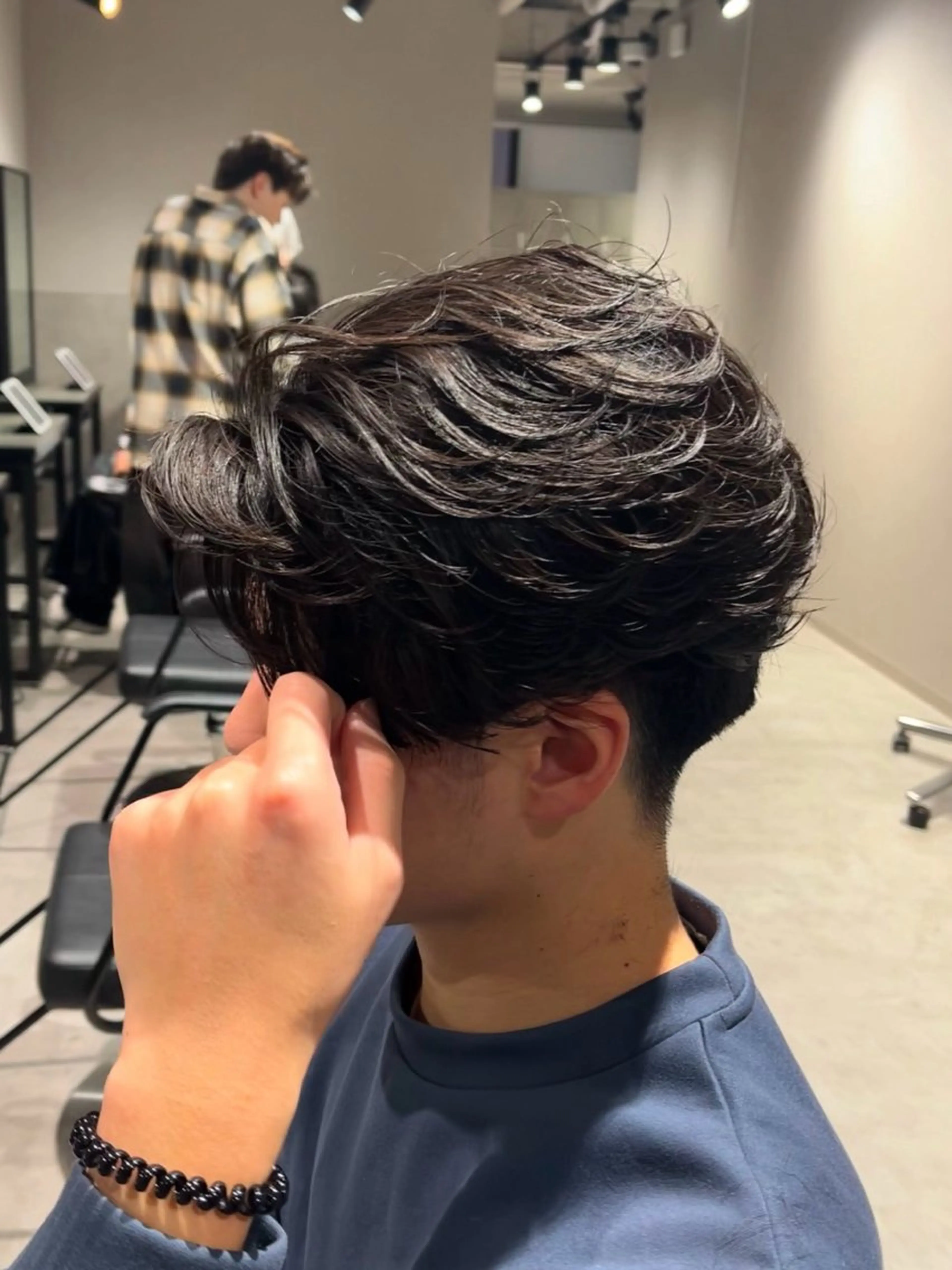 ショート パーマ メンズ カット パーマ 【シャドウパーマ センターパート】義心のヘアスタイル