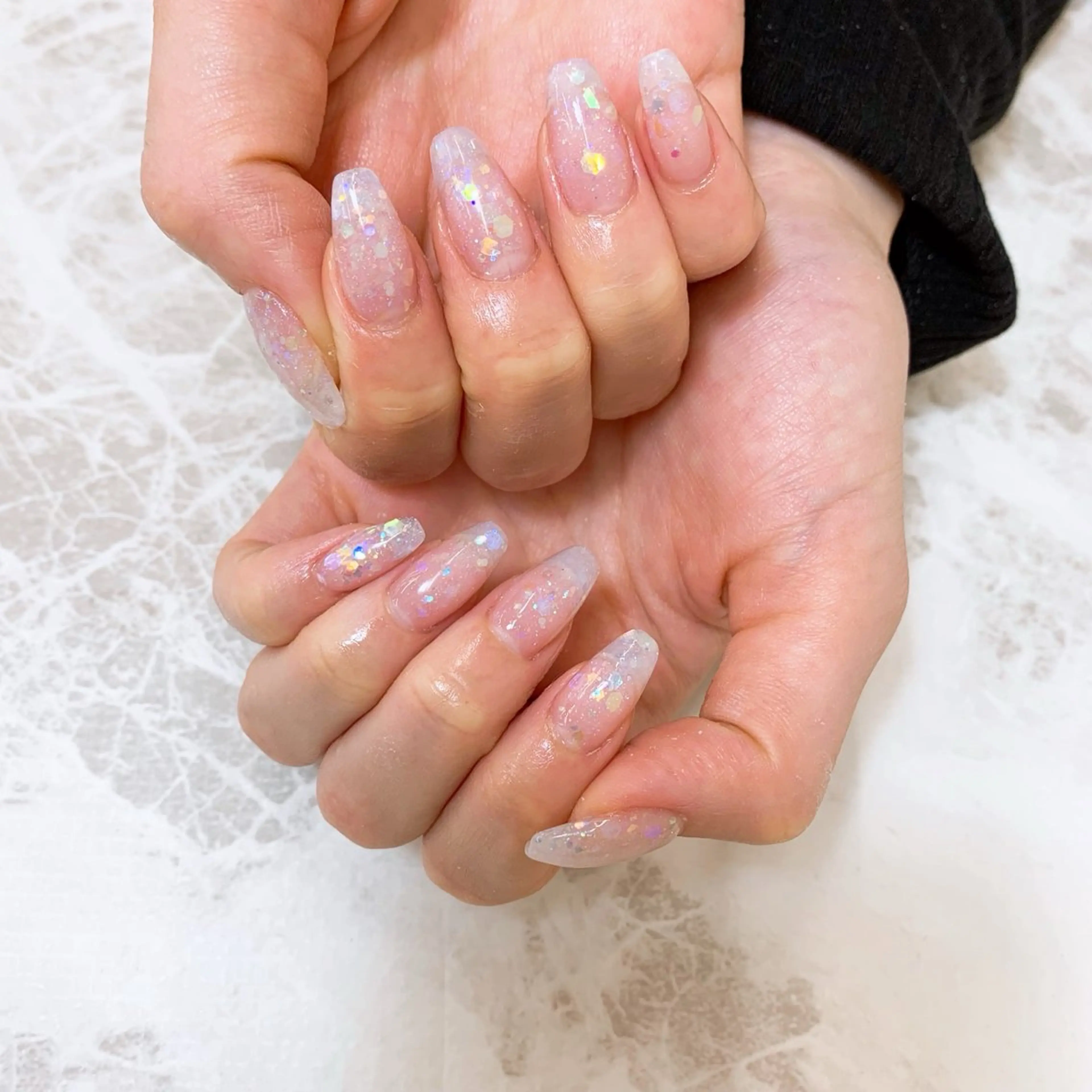 ネイル オーロラネイル クリアネイル スカルプネイル ハンドネイル ⭐︎休業中の練習⭐︎ JNA認定講師髙橋のネイルデザイン