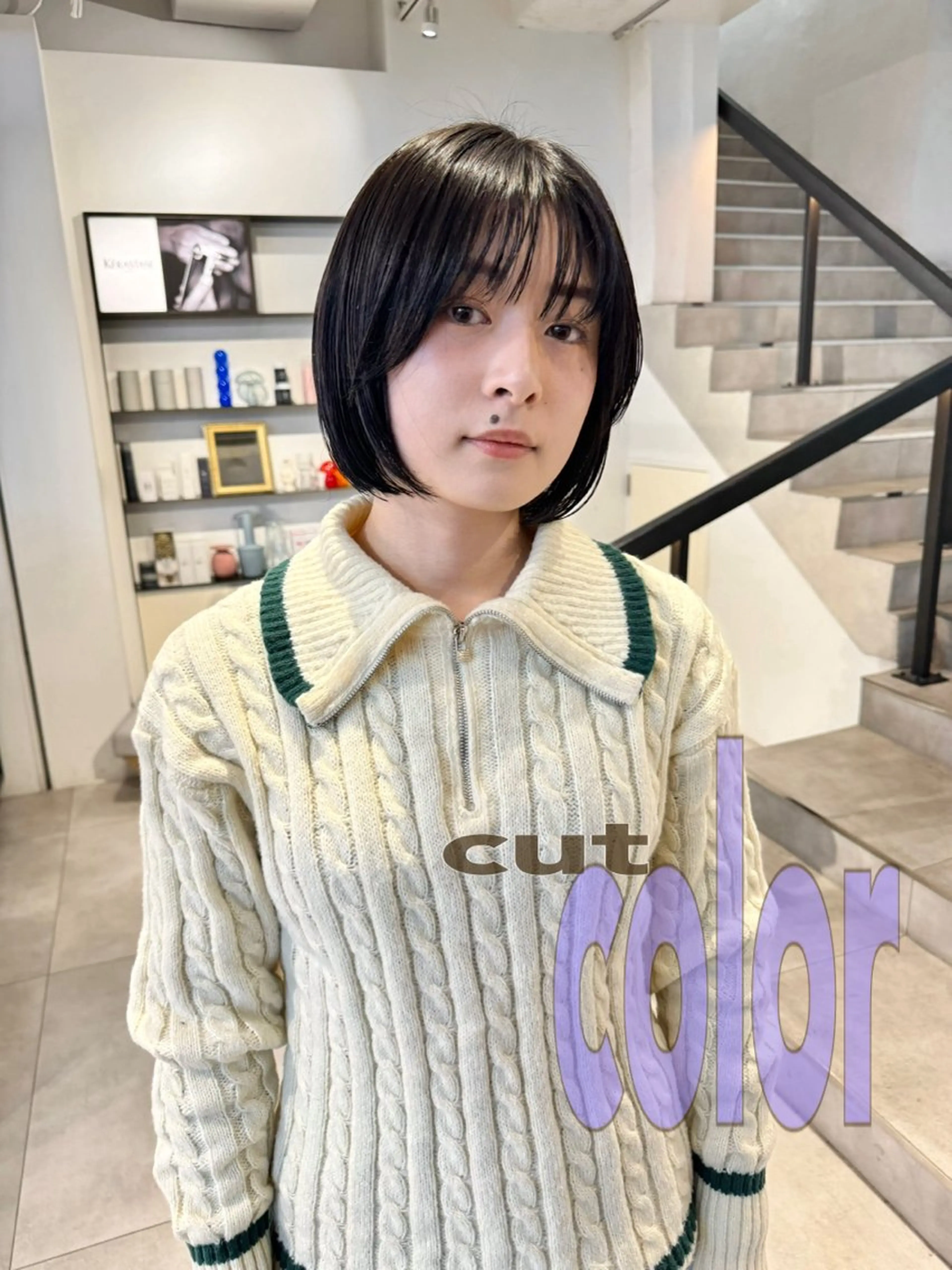 ショート ボブ 顔周りカット/透明感 カラー✂️MEIのヘアスタイル