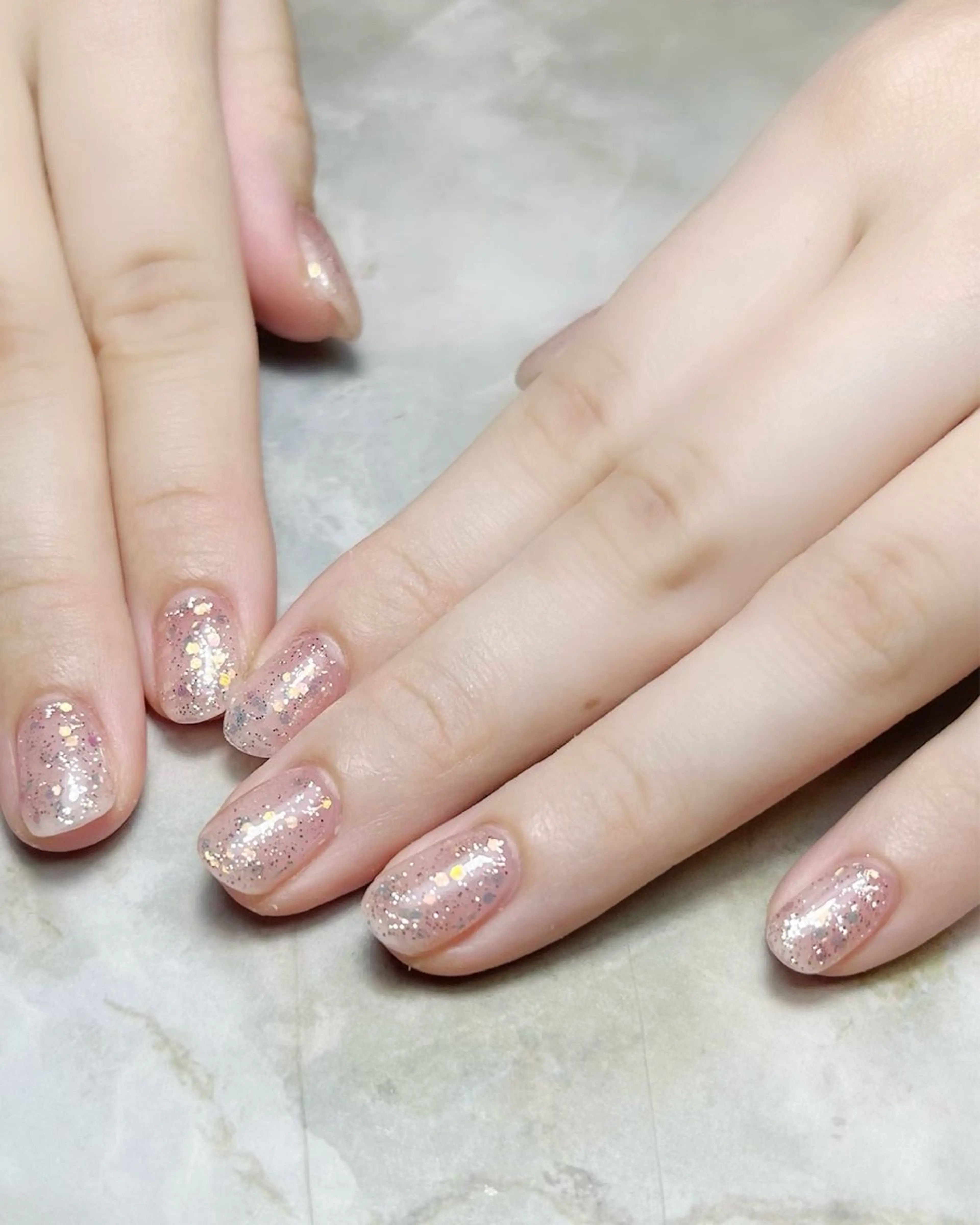 ネイル ラメ(グリッター) ワンカラーネイル ハンドネイル rii 　nail所属・rii  nail rikoのネイルデザイン