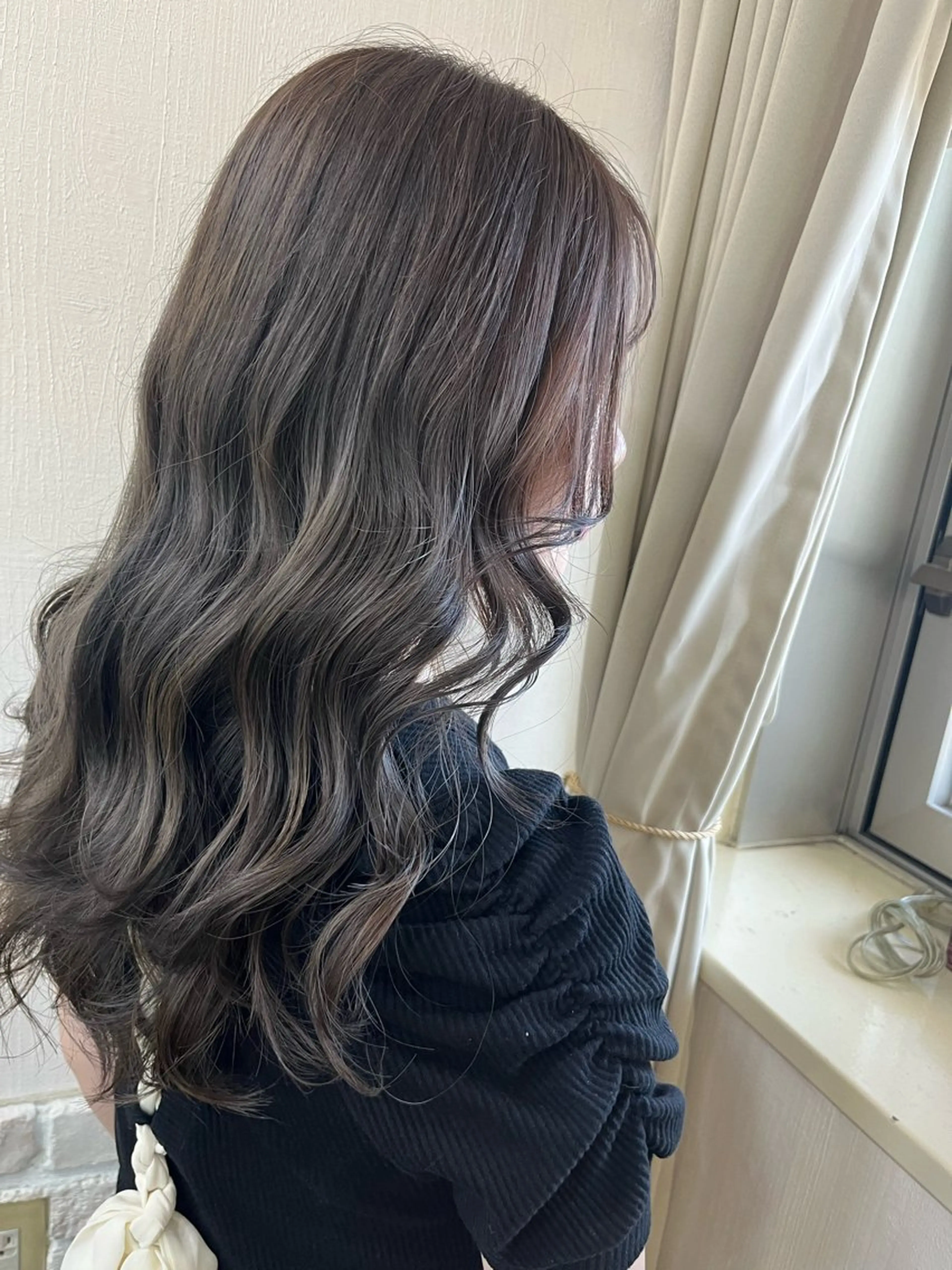 セミロング カラー ベージュカラー ブリーチ ブラウンカラー ブラウンベージュ ヘアカラー きむえり/髪質改善 /セット/カラーのヘアスタイル