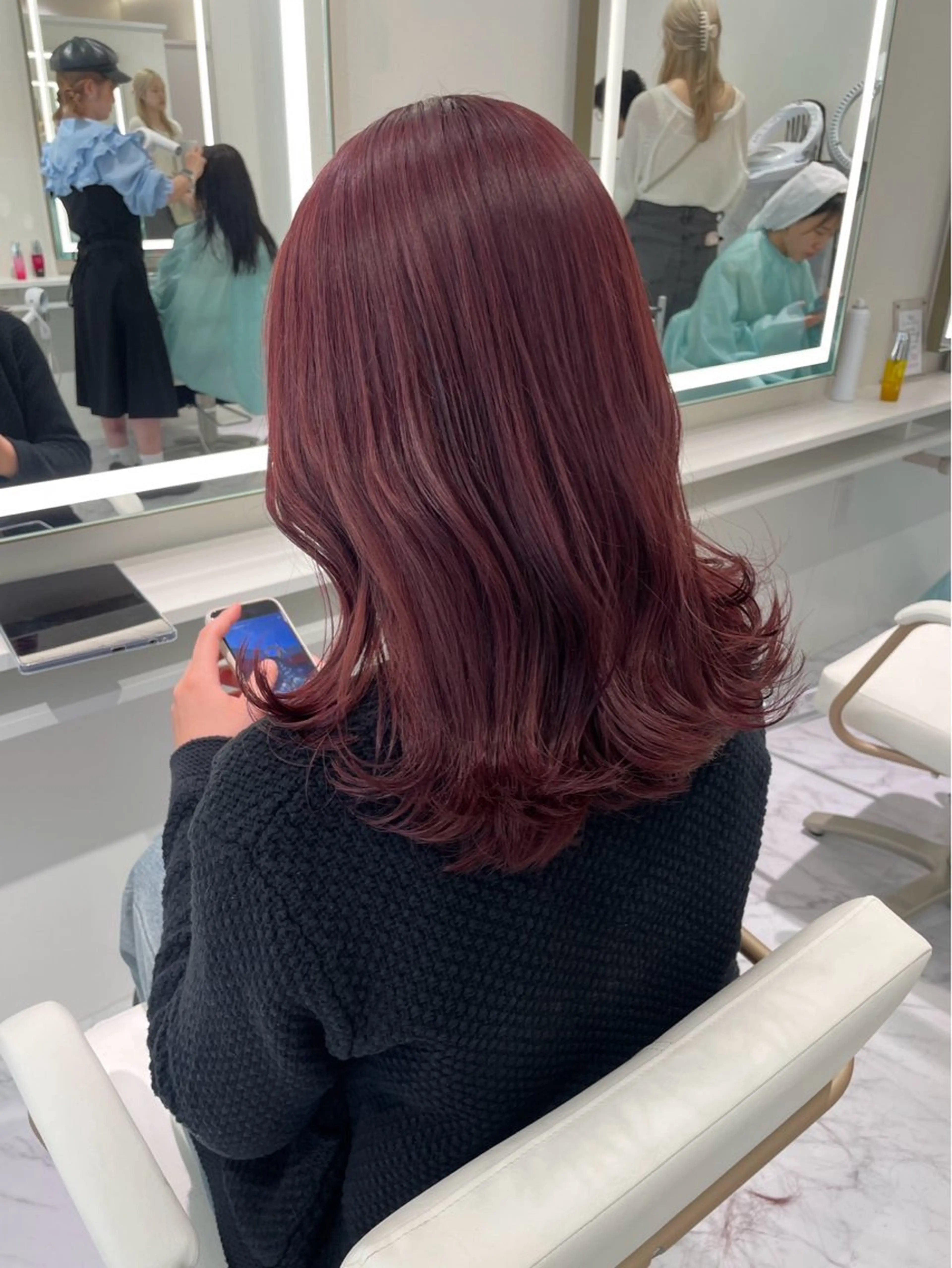 セミロング カラー ヘアカラー ParveMix🎀 稲垣詞葉のヘアスタイル