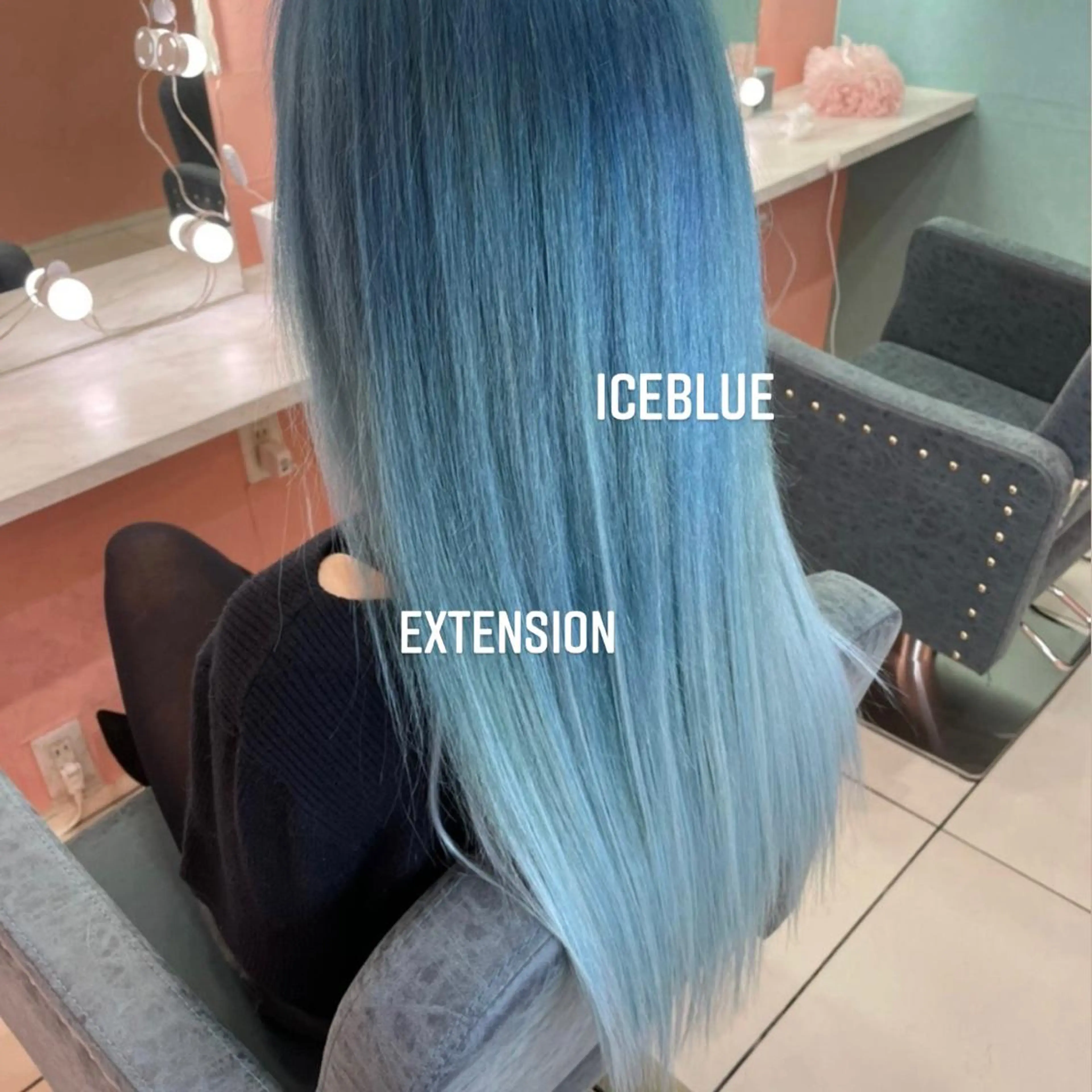 ロング カラー エクステ🩵ブリーチ 韓国ヘア🩵KAEのヘアスタイル