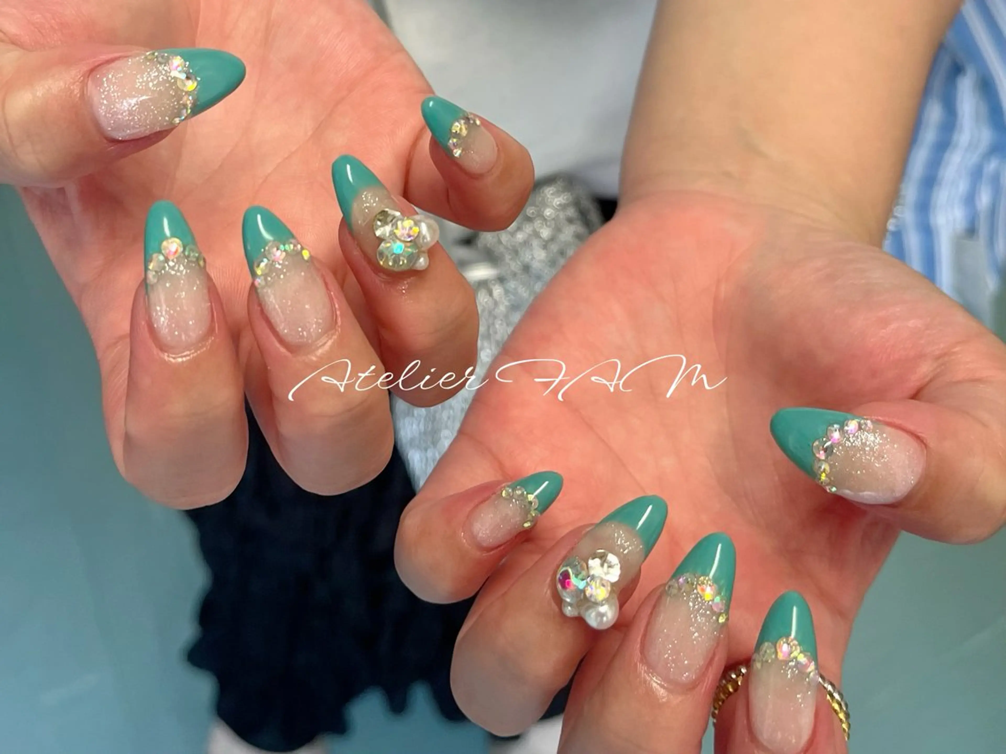 セミロング ハンドネイル nail&eyelashsalon atelier fam上本町店所属・アトリエ FAMのネイルデザイン