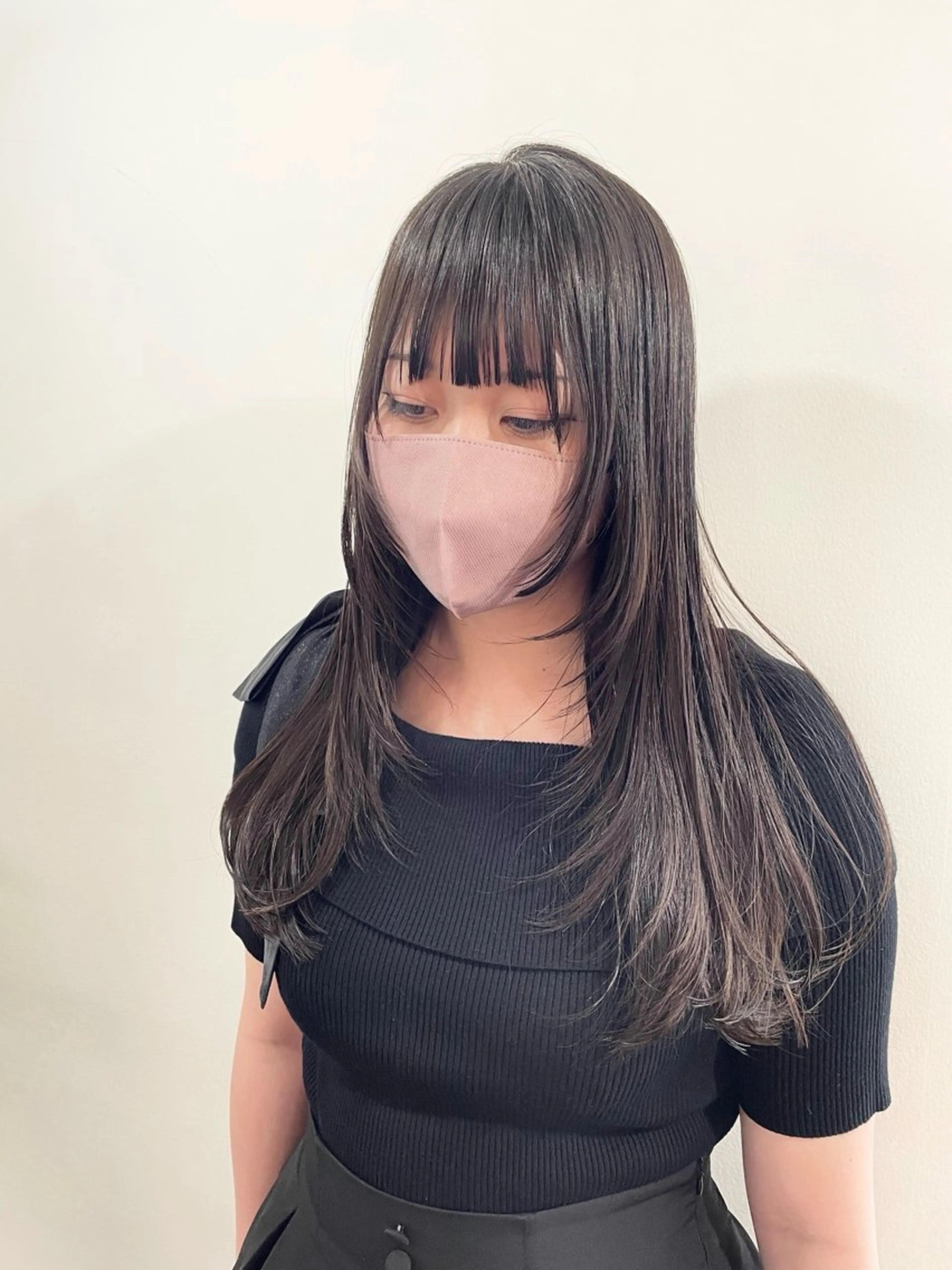 ロング ロングレイヤー ボブ 髪質改善 韓国風ヘア レイヤーカット mopa所属・mopa_kaede 暖色カラー/ロングのヘアスタイル