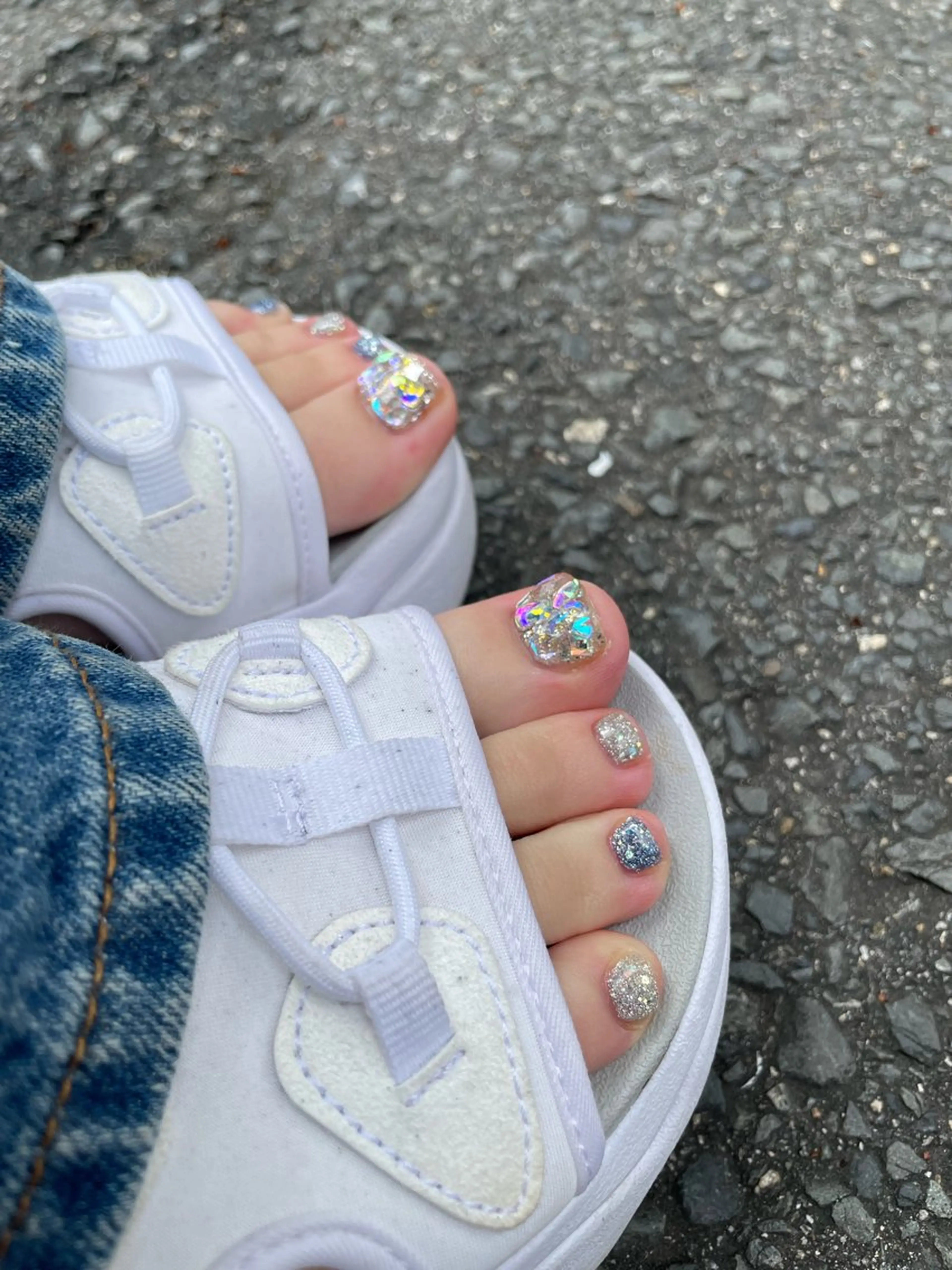 🦶🏻【オフなし】2artシンプルコース フットネイルの写真