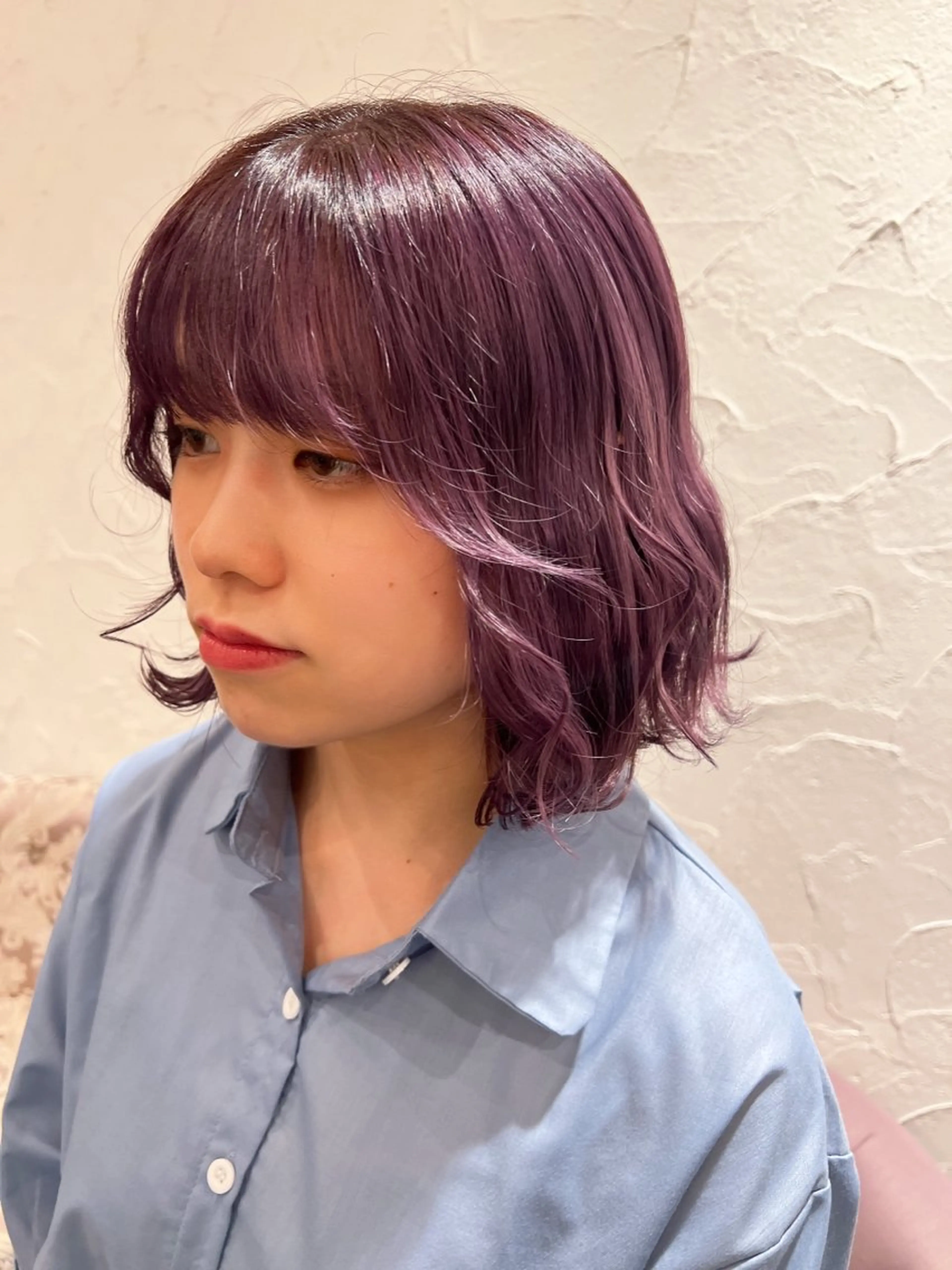 ミディアム パープルカラー ヤマダレナ/個室/ 透明感艶カラー😽✨のヘアスタイル