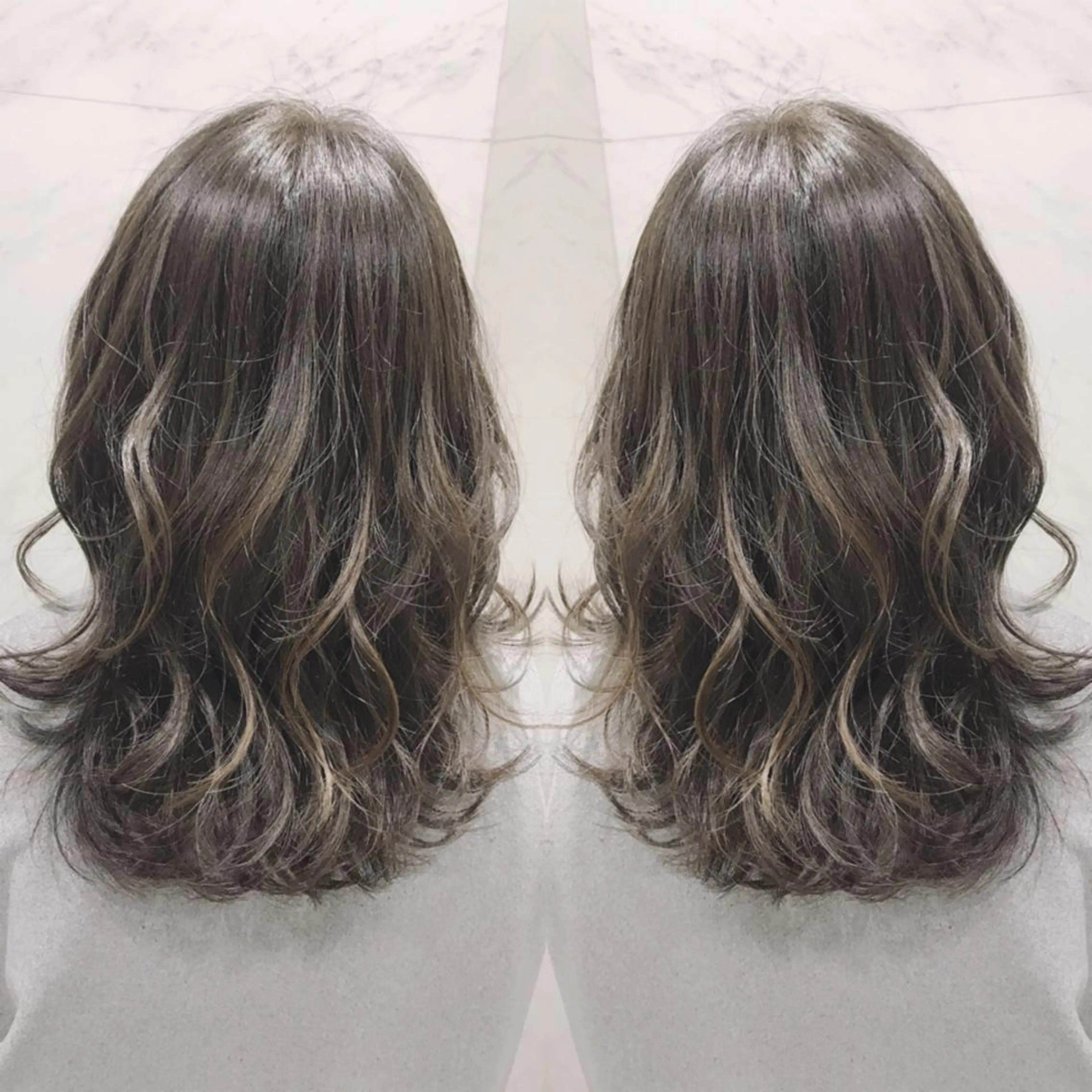 セミロング カラー ヘアカラー cecil hair所属・重政 和樹のヘアスタイル