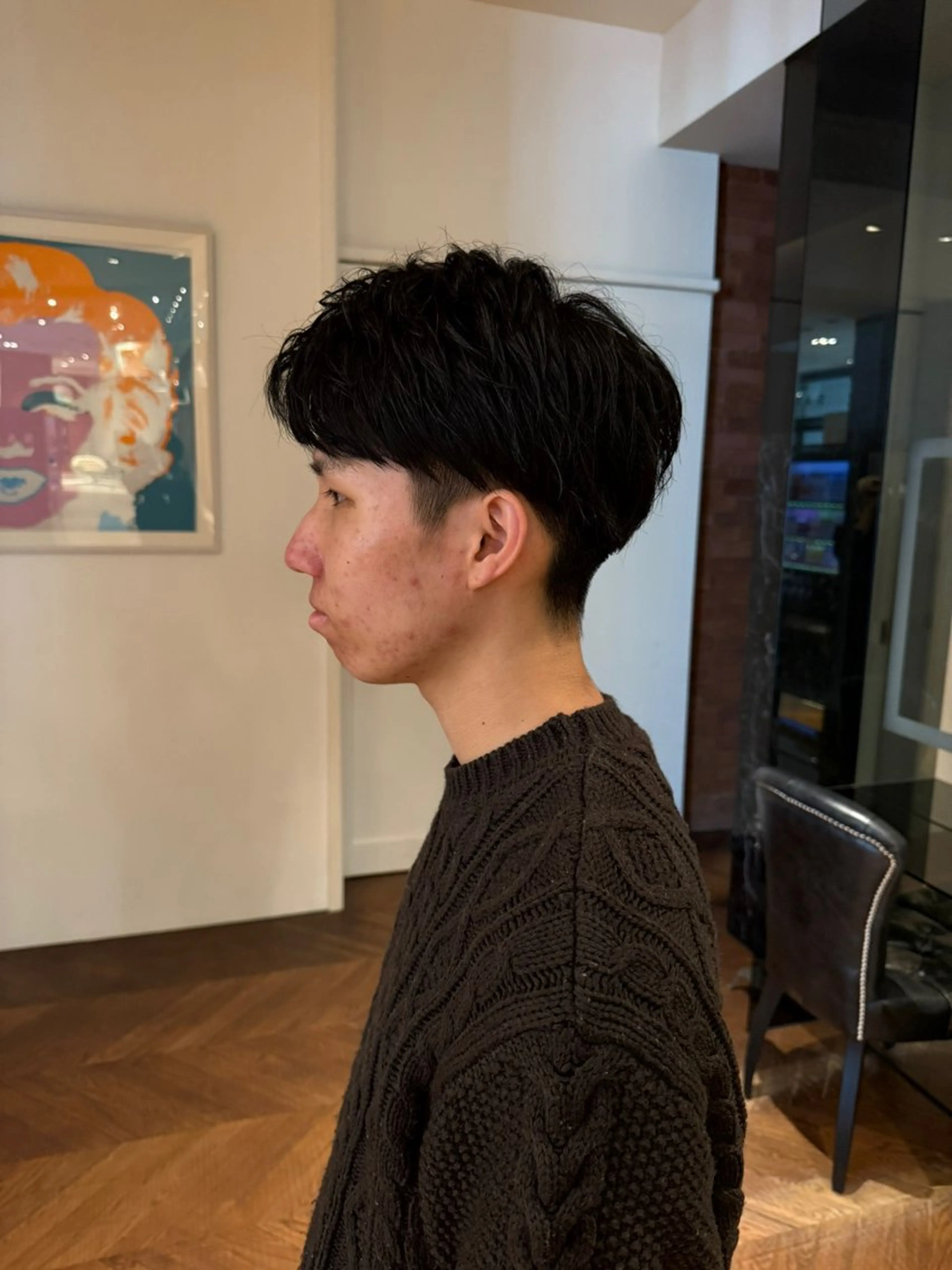 ショート メンズ アップバング カット SARA山口caz カット/パーマのヘアスタイル