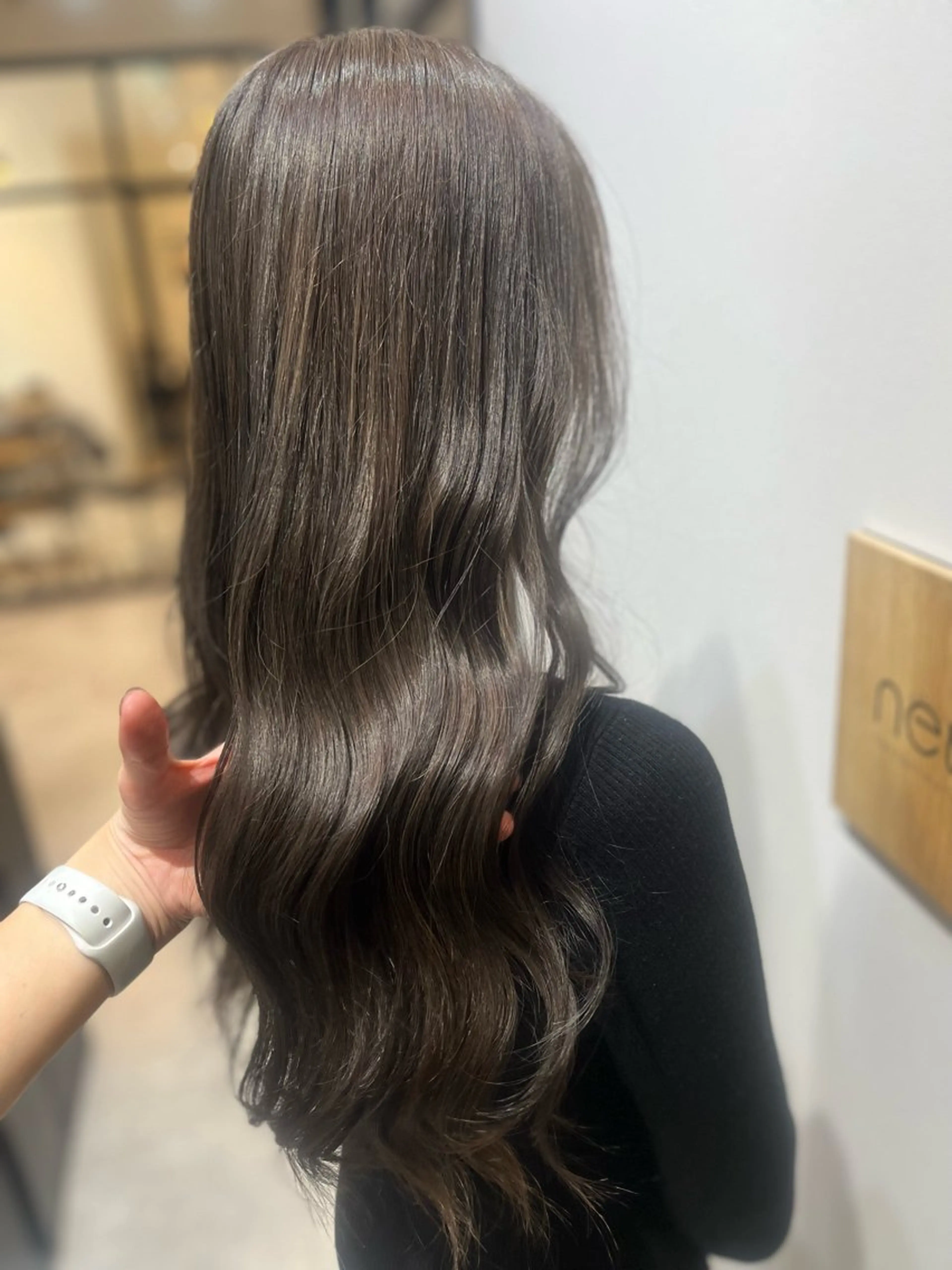 ロング カラー ブリーチ グレージュ ミルクティーグレージュ カット ヘアカラー トリートメント 🫧ぷる艶カラー🫧 Yuubi🦩のヘアスタイル