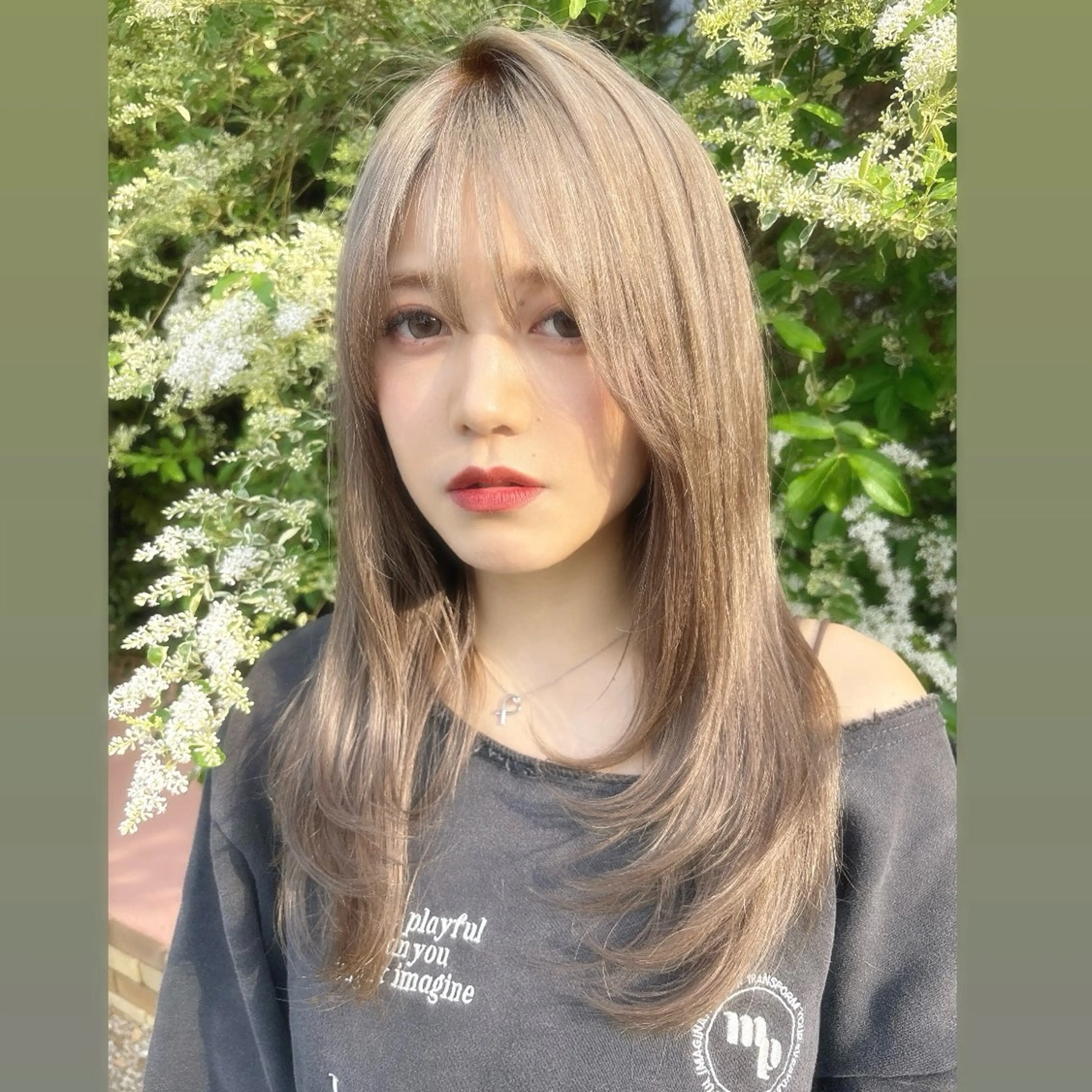 ロング カラー カット ヘアカラー トリートメント ミシェル /韓国ヘア🕊️のヘアスタイル