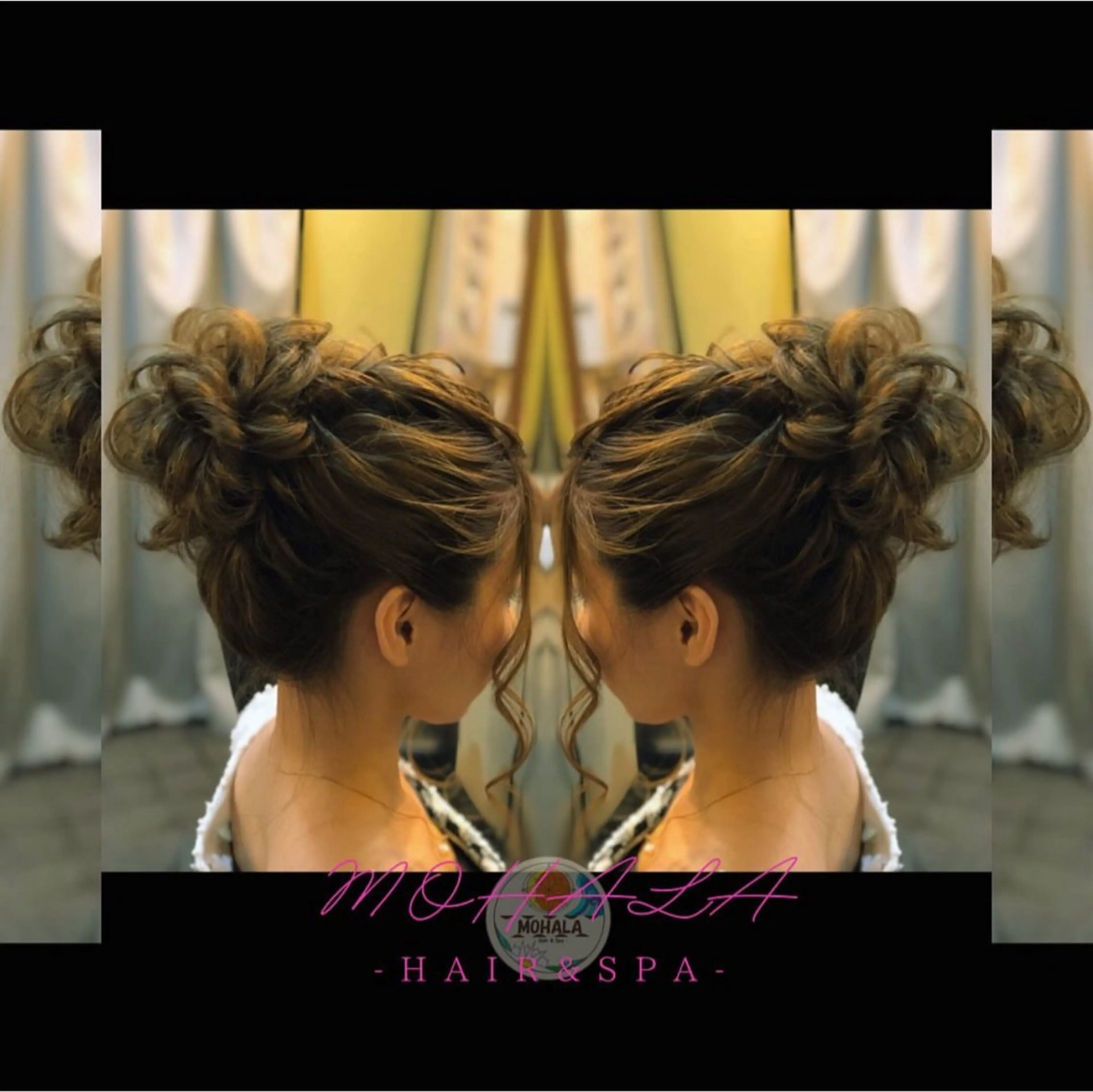 セミロング ヘアアレンジ お団子ヘア Yamauchi natsumiのヘアスタイル