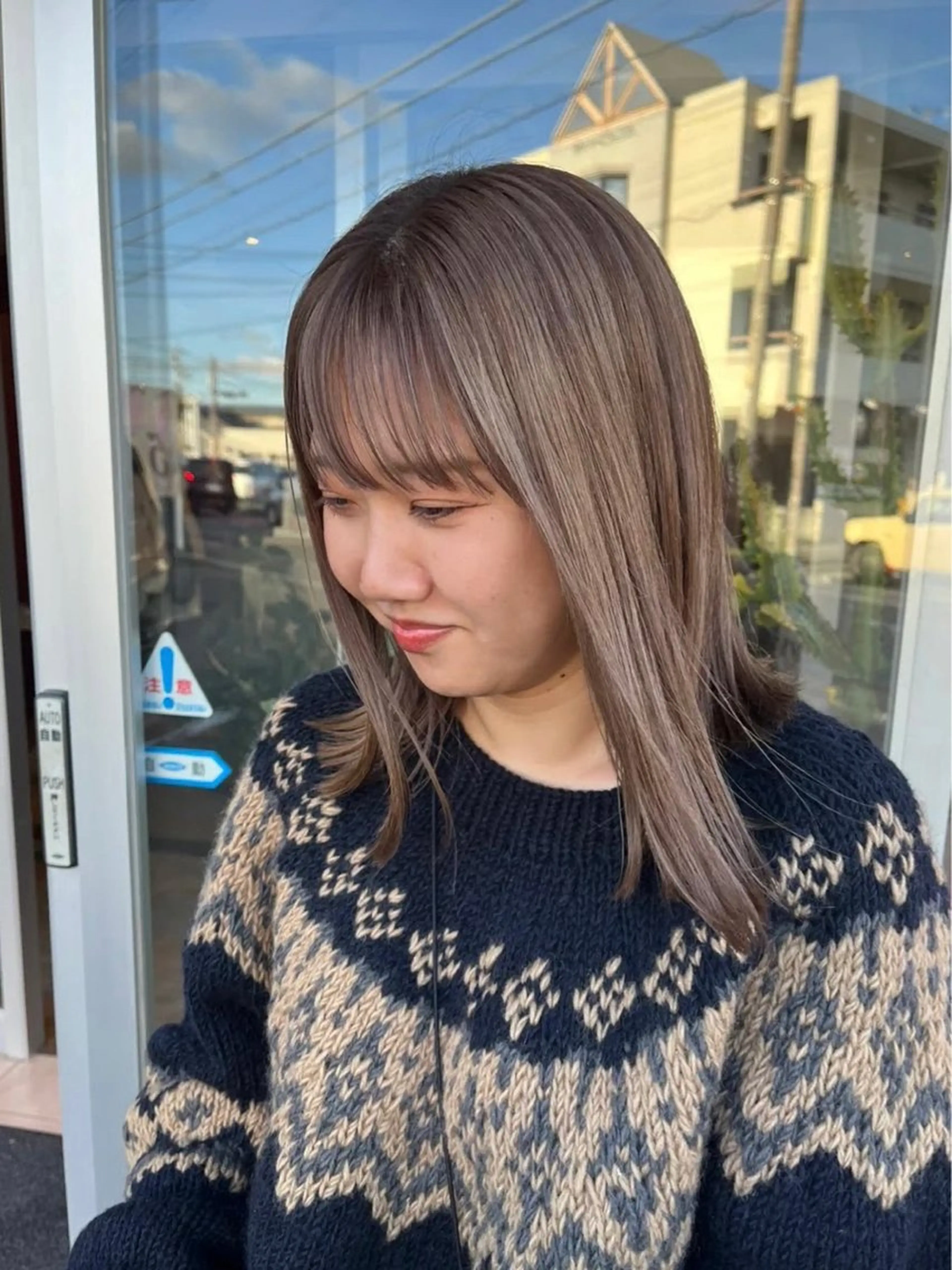 セミロング カラー カット ヘアカラー フルールドソレイユ所属・♡ナナコ♡ レイヤー/艶髪のヘアスタイル