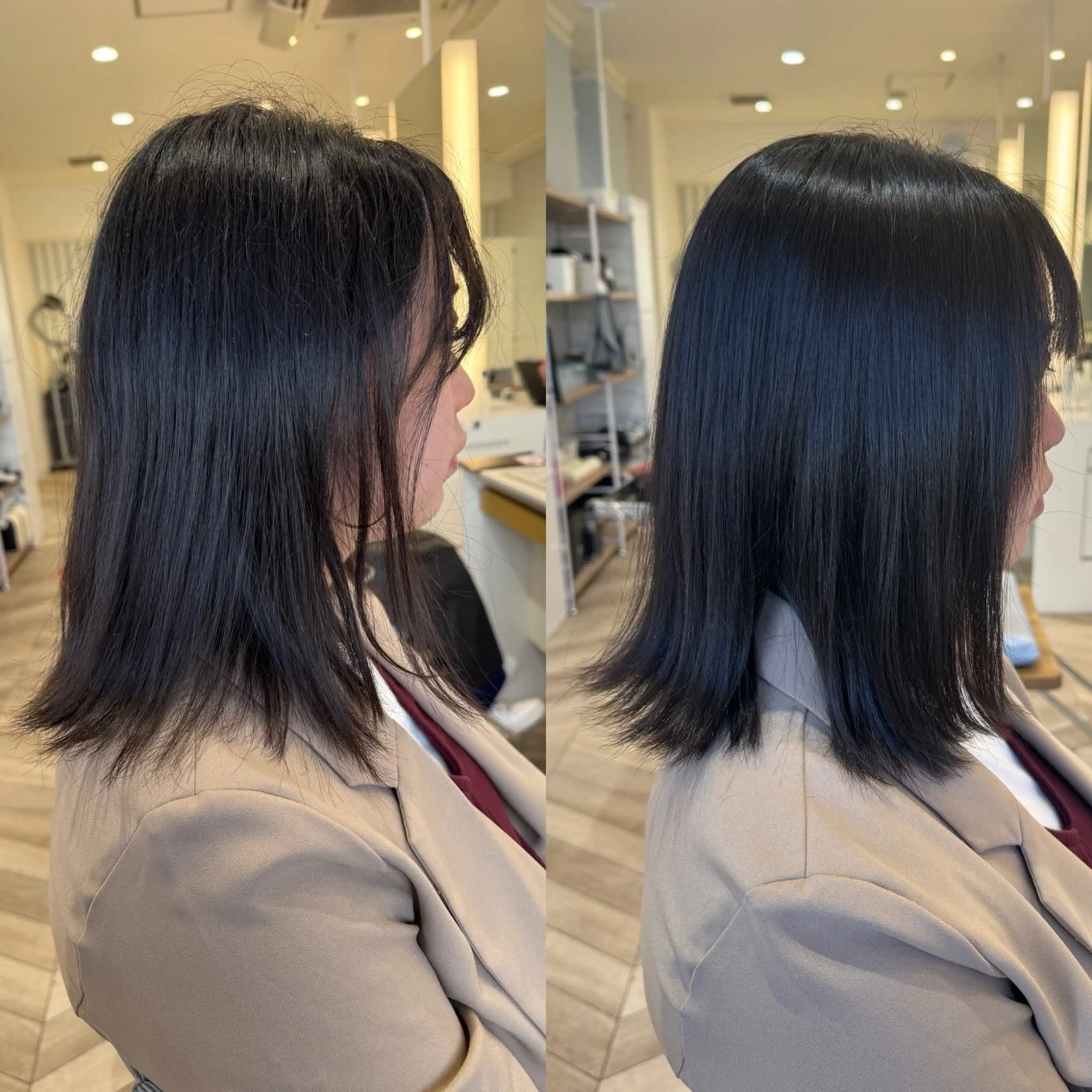 ミディアム カット 縮毛矯正 トリートメント 縮毛矯正/白髪ぼかし ショートボブ/鈴木のヘアスタイル