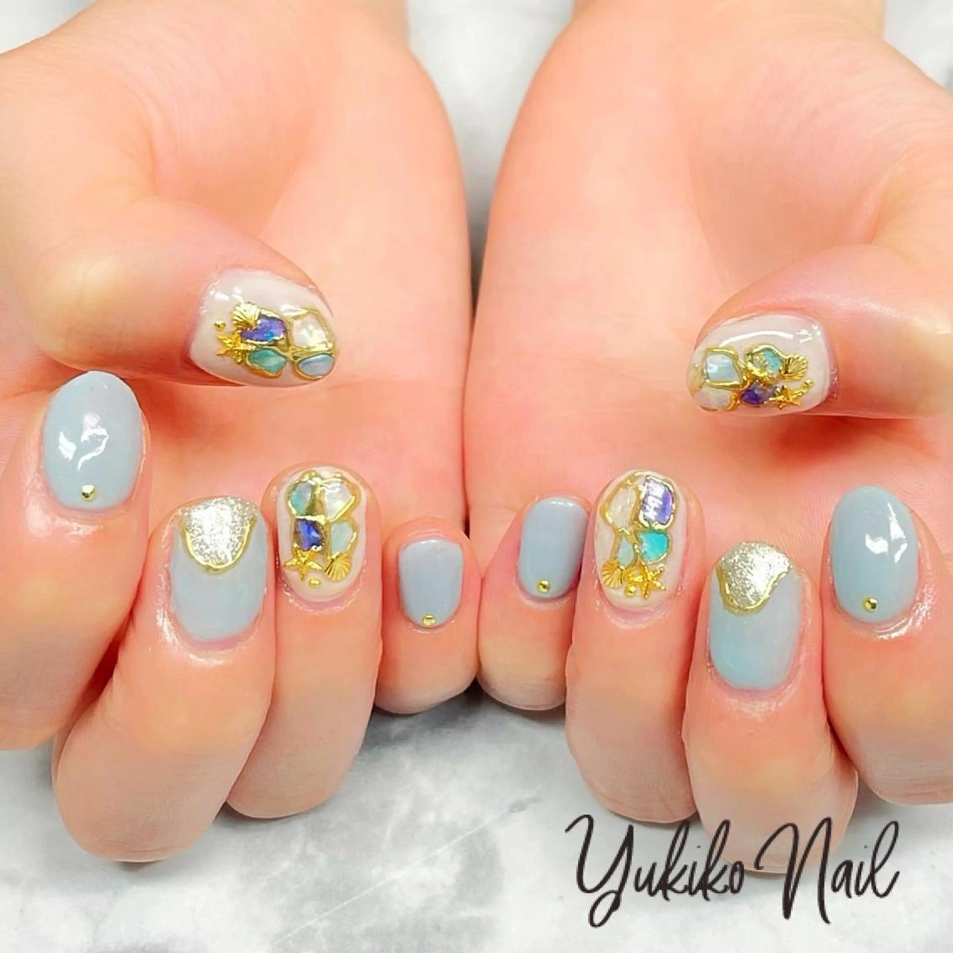 ネイル ミラーネイル ハンドネイル ユキコ ネイルのネイルデザイン