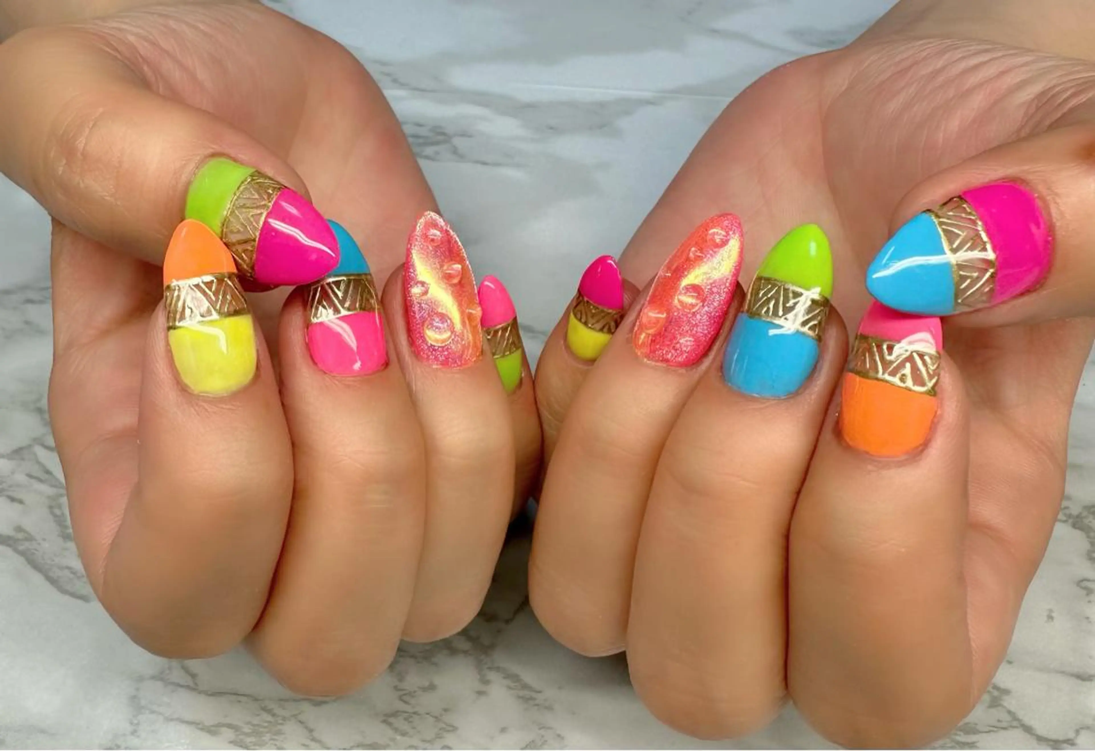 ネイル アートネイル 夏ネイル M.N_ nailのネイルデザイン