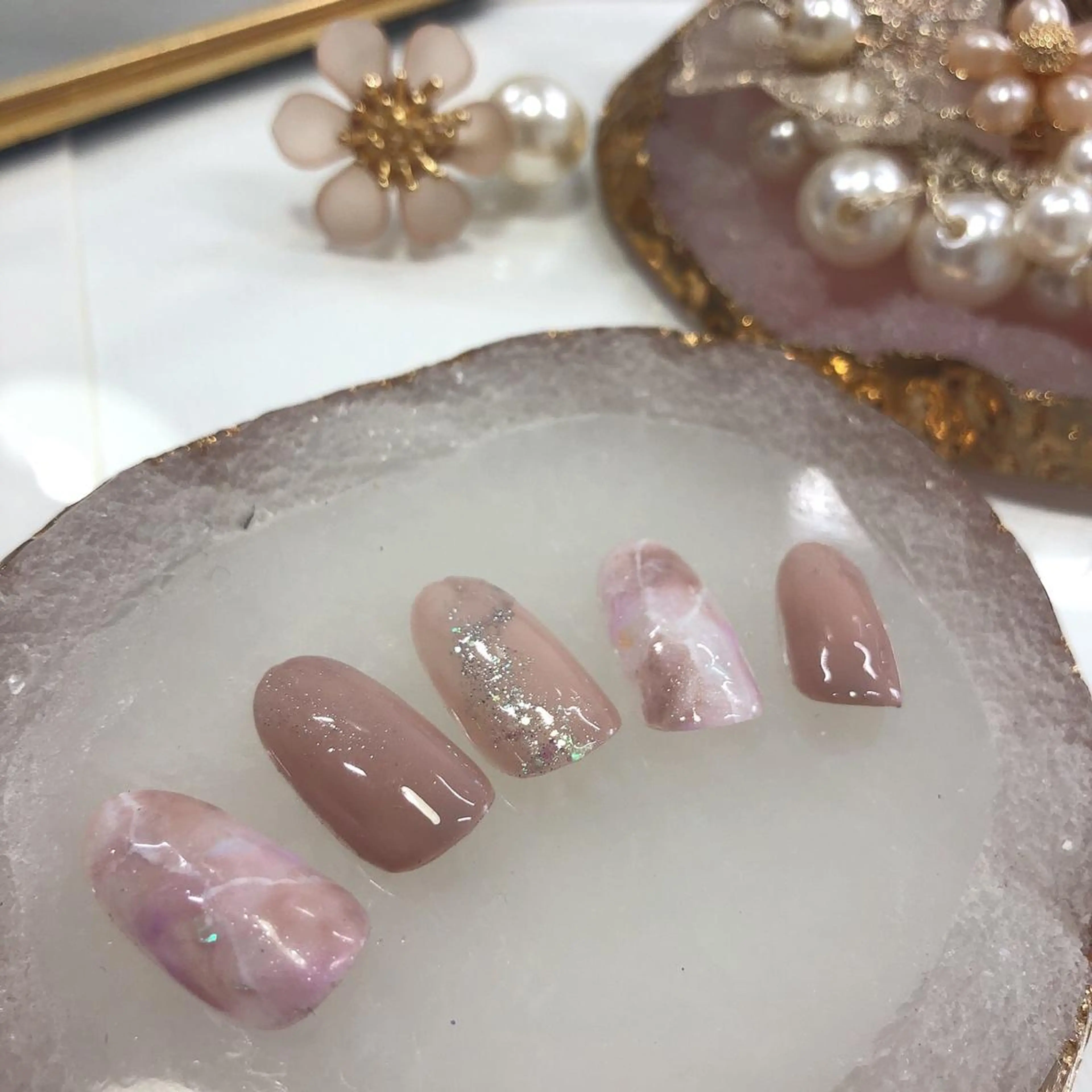 ネイル 長さ出し フットネイル ジェルネイル ラメ(グリッター) ラメグラデーション private EMILIA/横浜のネイルデザイン